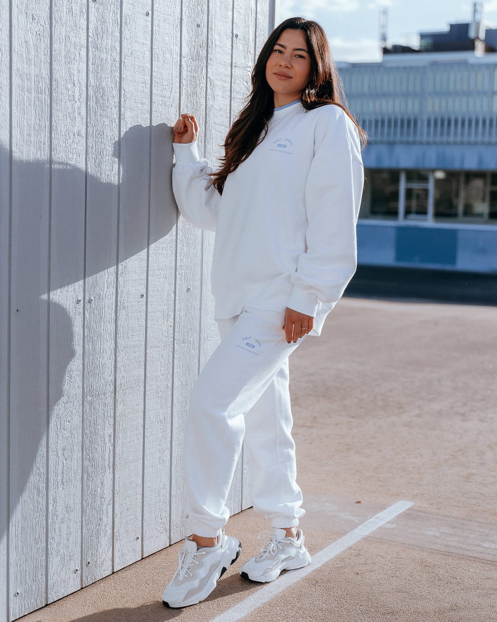 Model wearing 1986 Track Pant - White