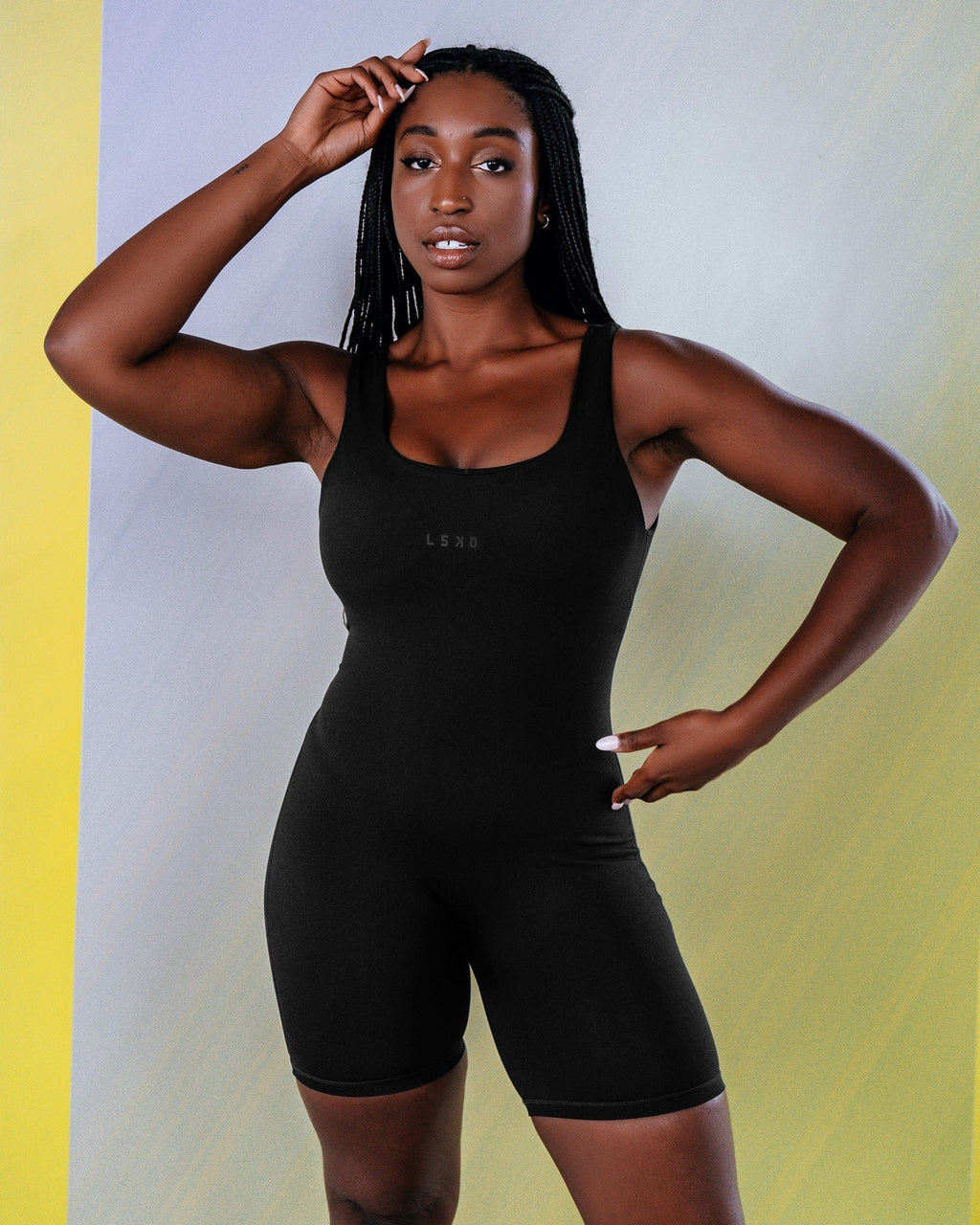 Model wearing Power Bodysuit - Black