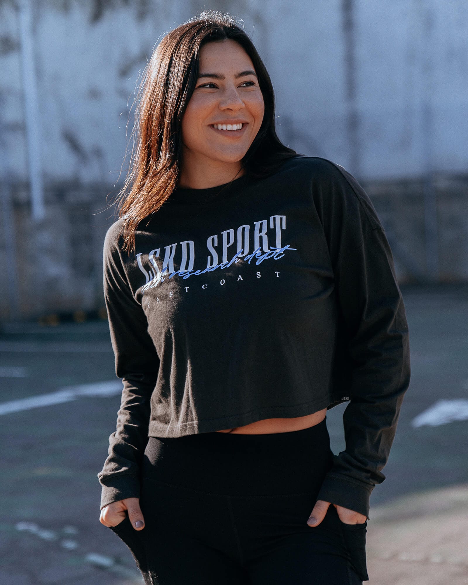 Model wearing Faculty LS Tee - Pirate Black