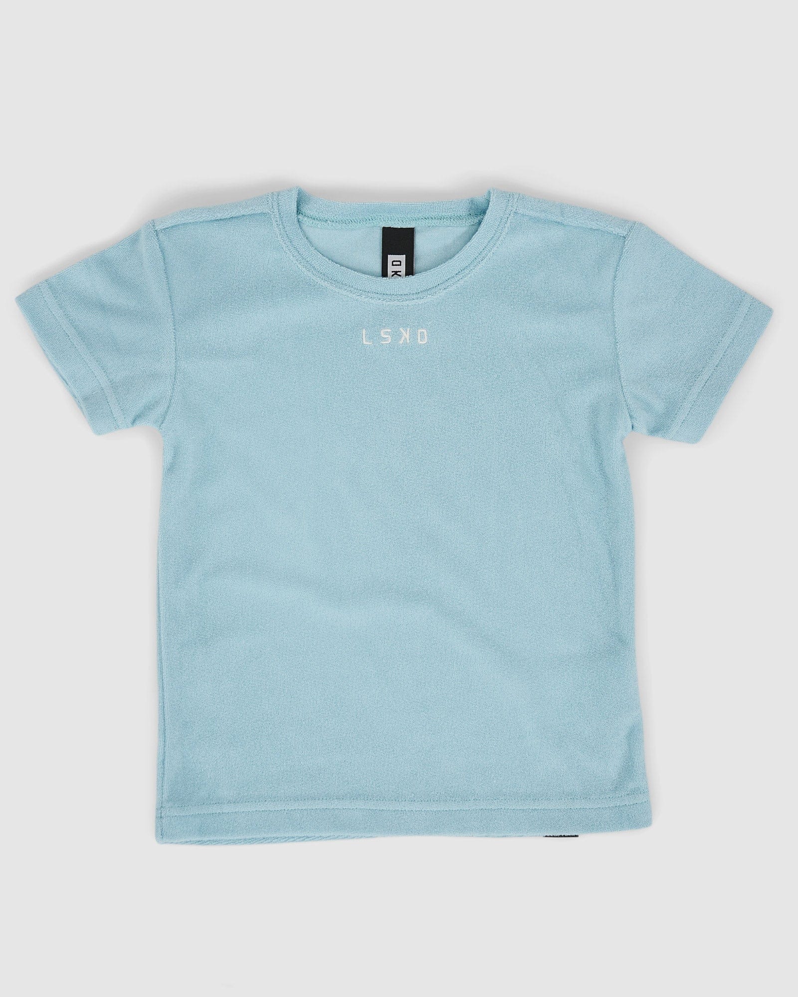 Model wearing Field Tee (00-8) - Blue