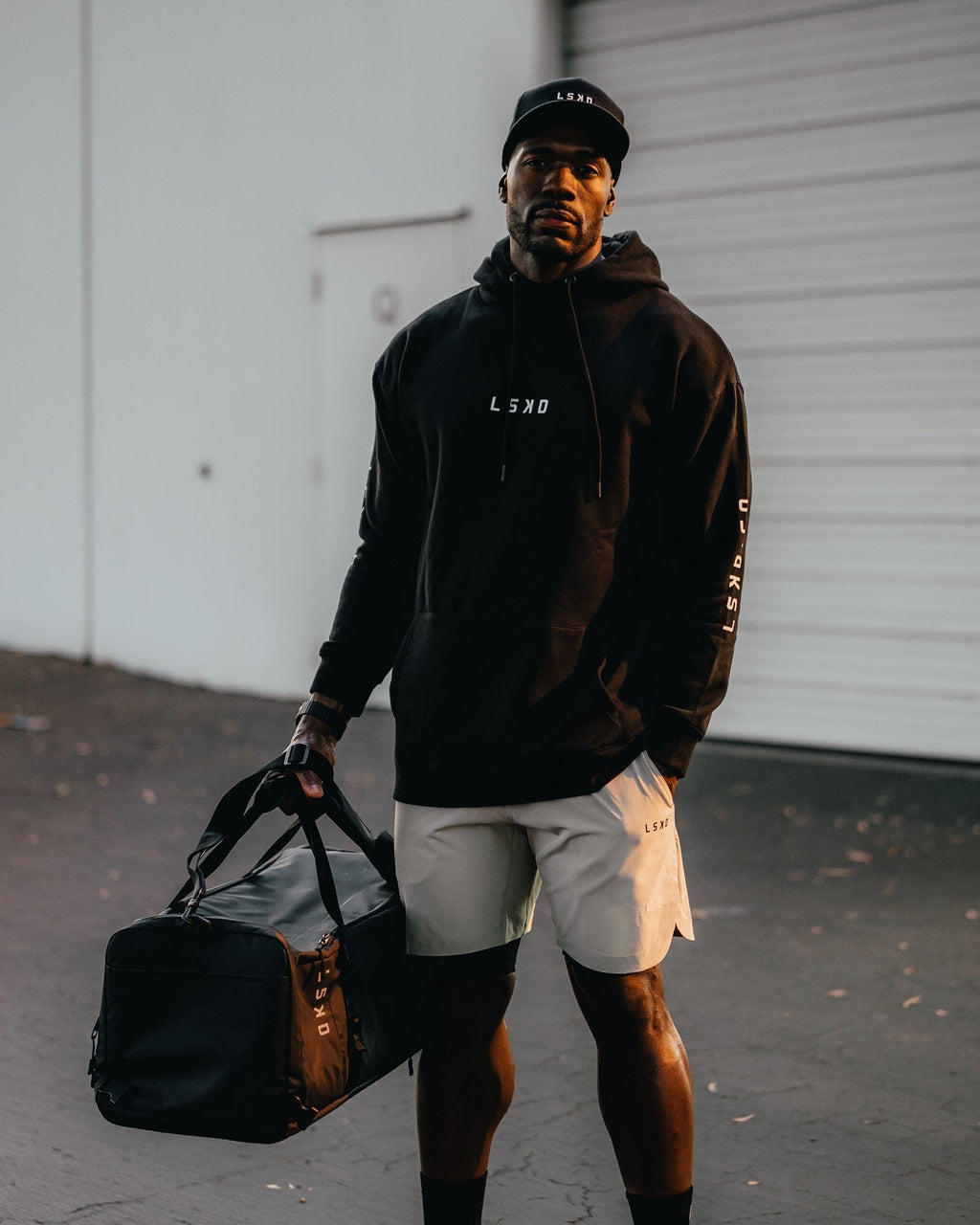 Model wearing Expedition Duffle - Black