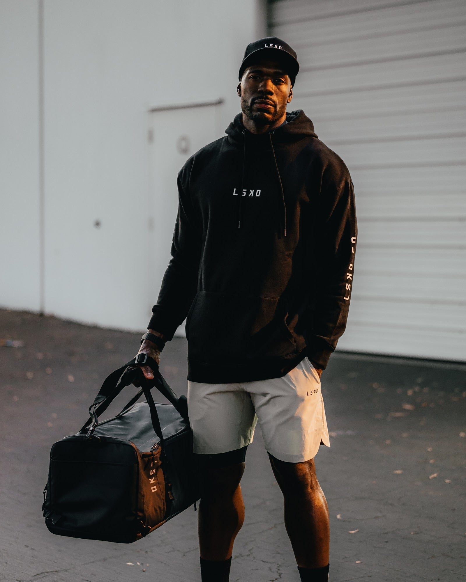 Model wearing Expedition Duffle - Black