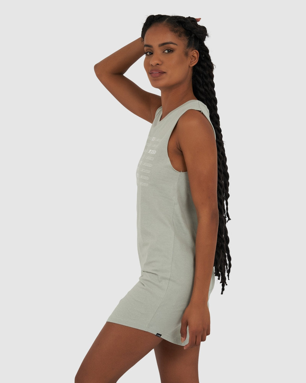 Model wearing Fleet Tank Dress - Mineral