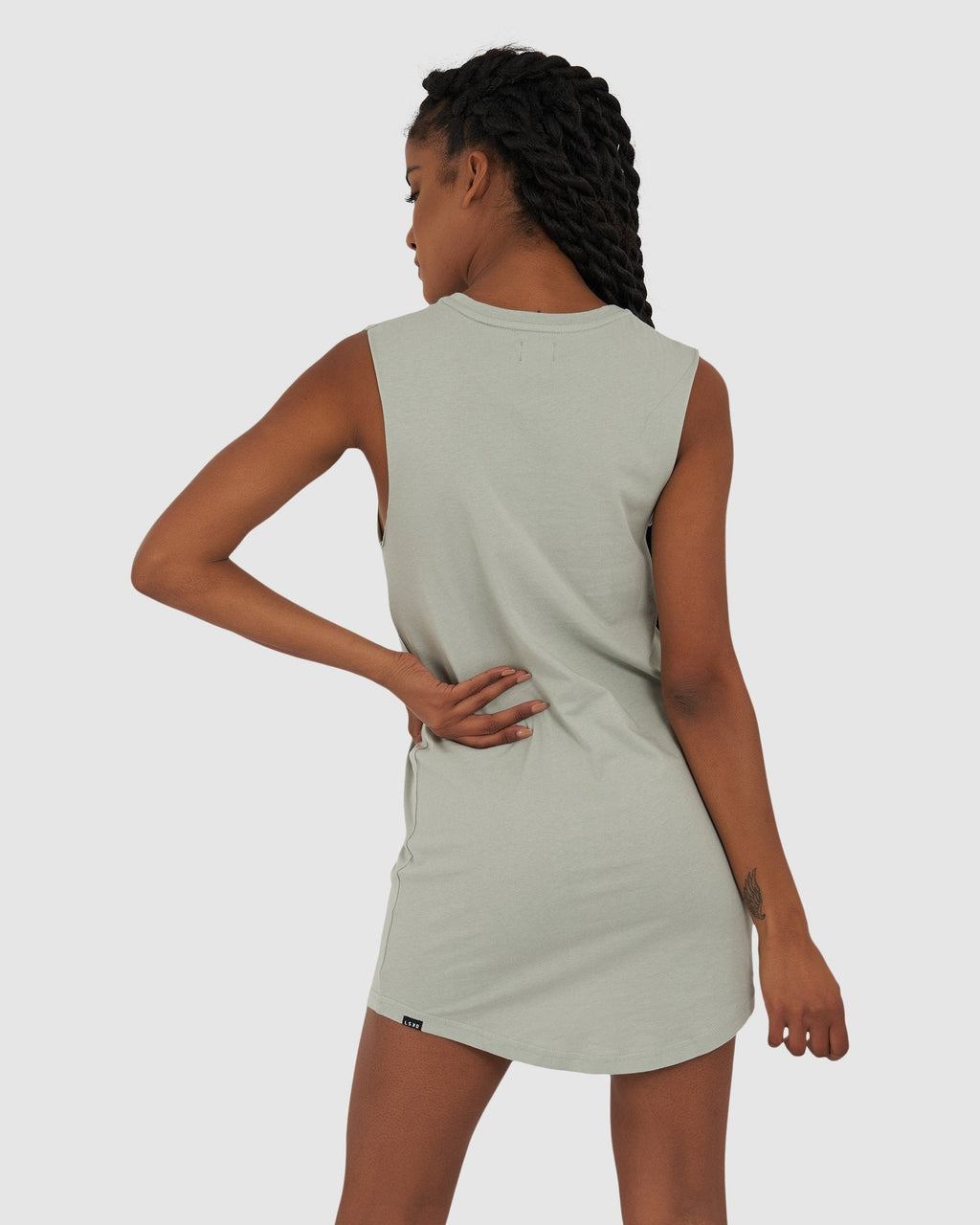 Model wearing Structure Dress - Mineral