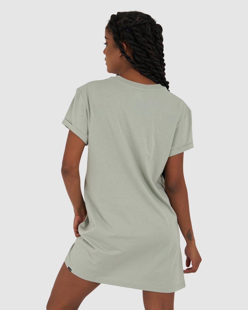 Model wearing Warfare Tee Dress - Mineral