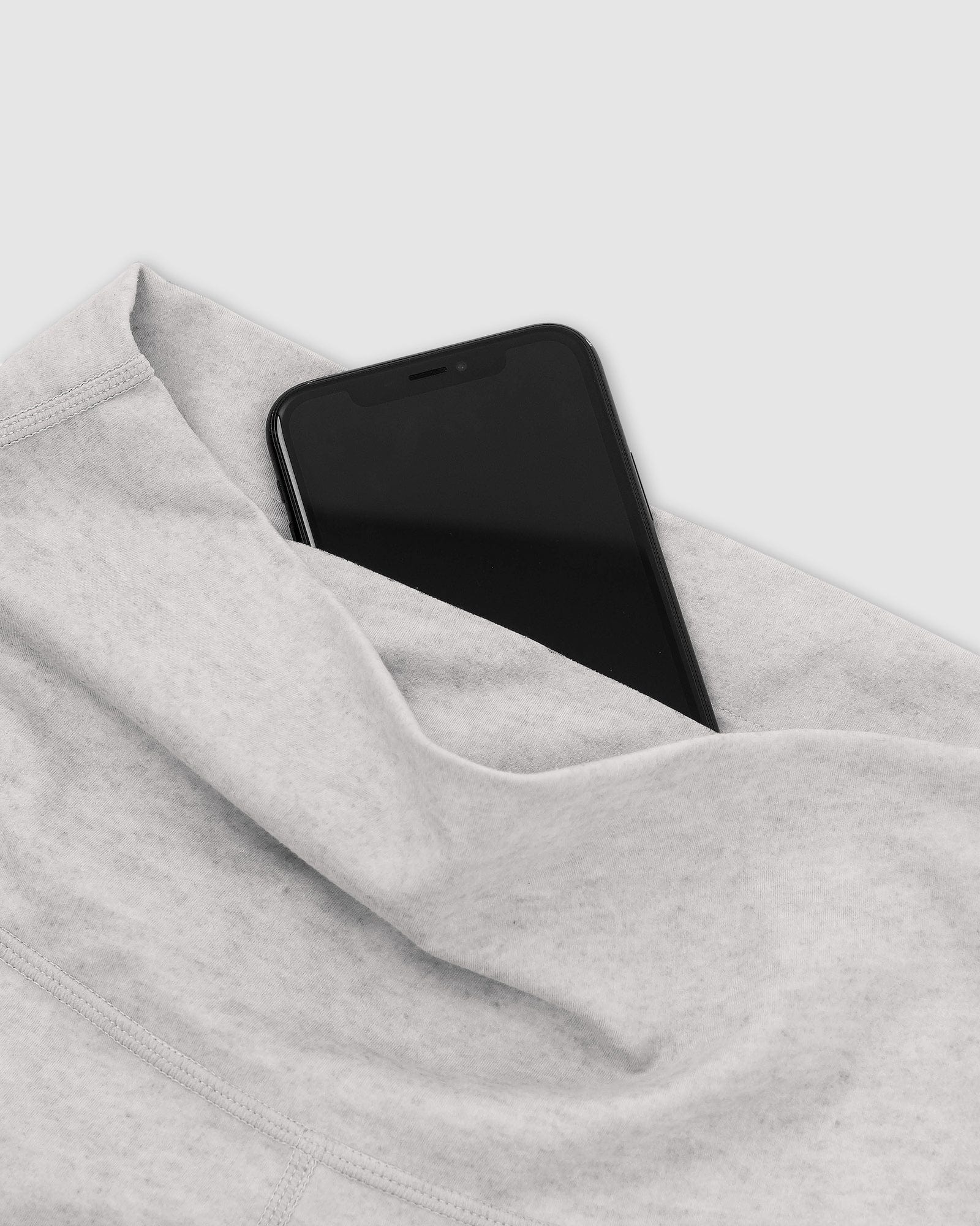 Model wearing Base 3/4 Tight - Lt Grey Marl