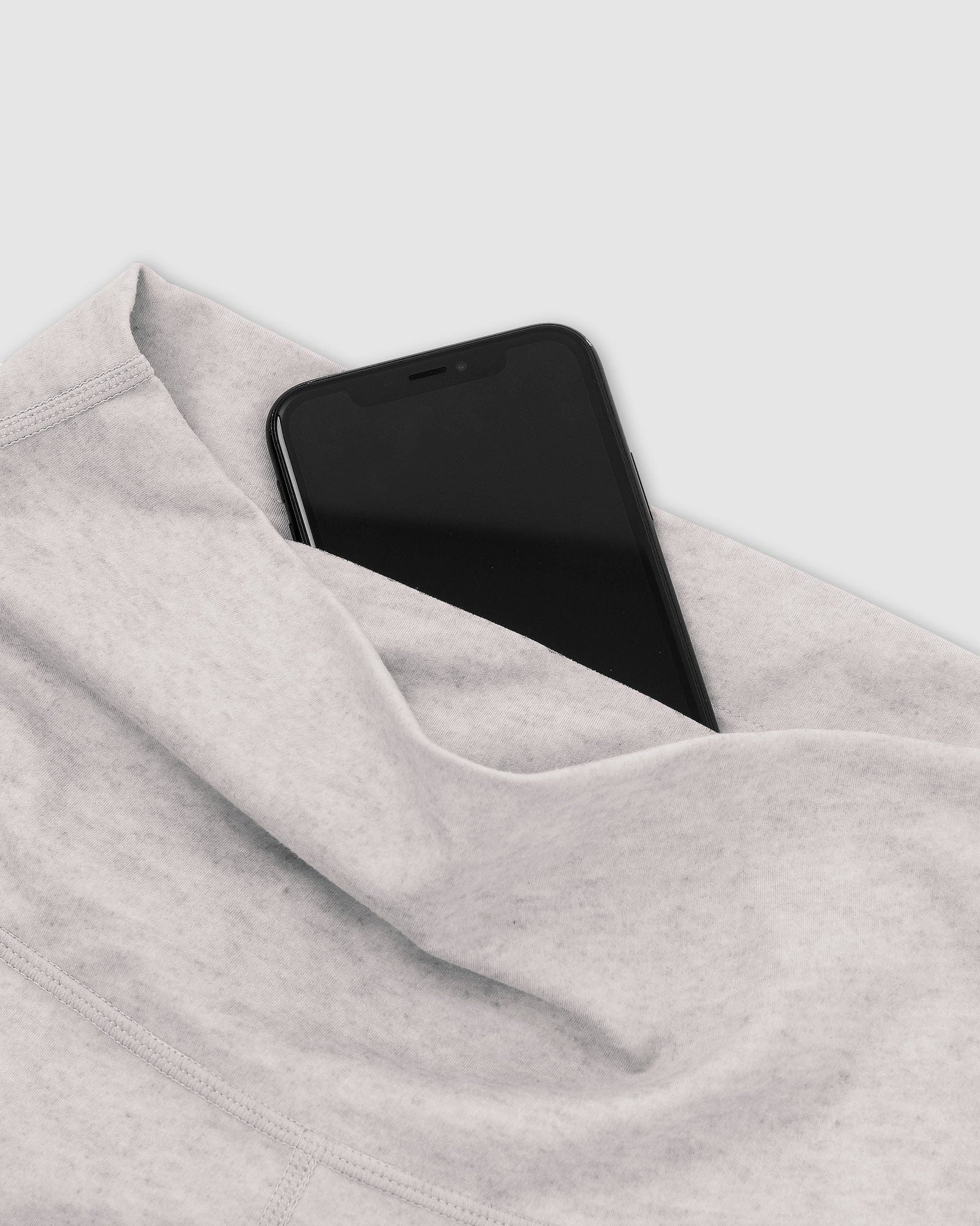 Model wearing Base Full Length Tight - Lt Grey Marl