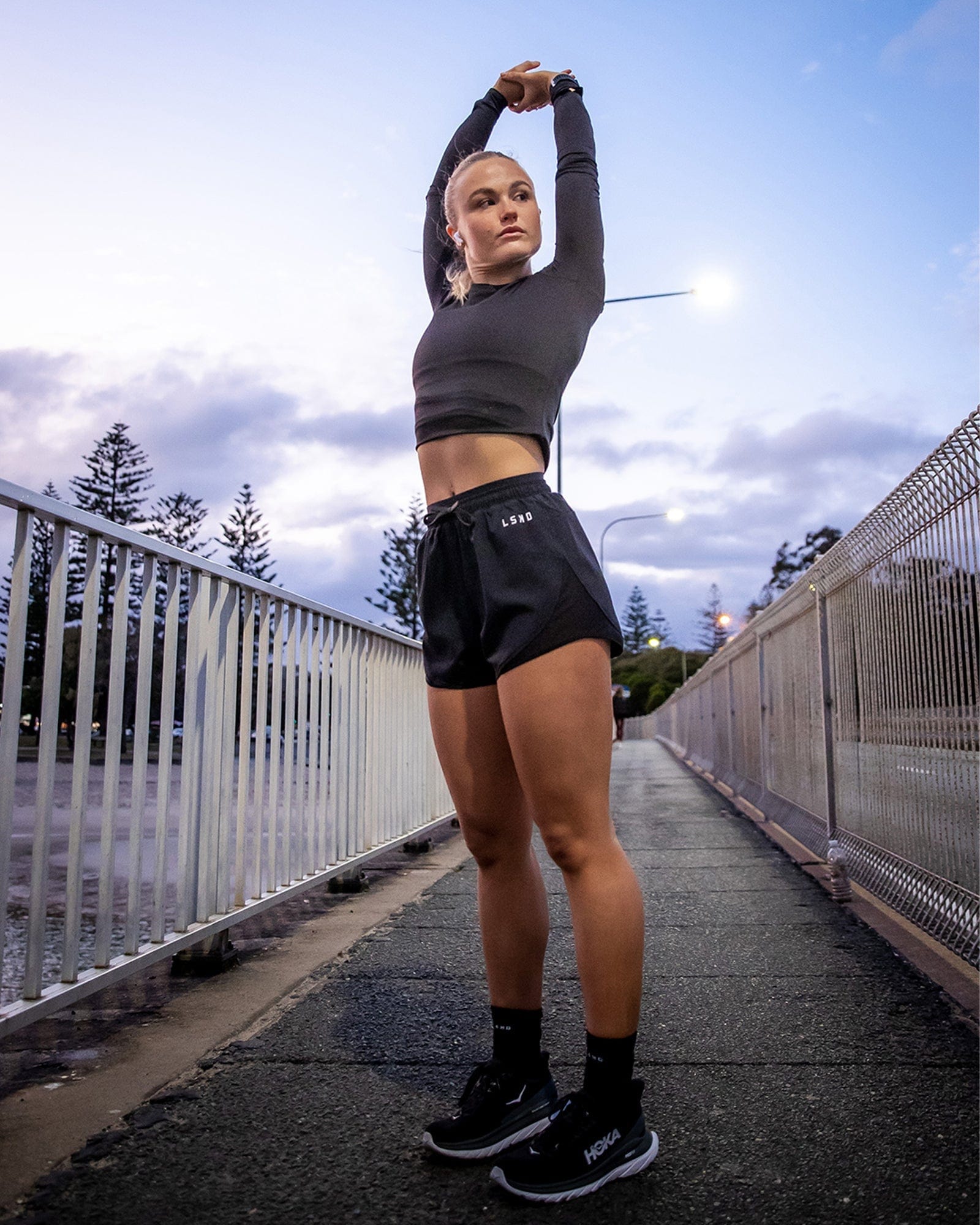 Model wearing Dynamic Run Short - Black