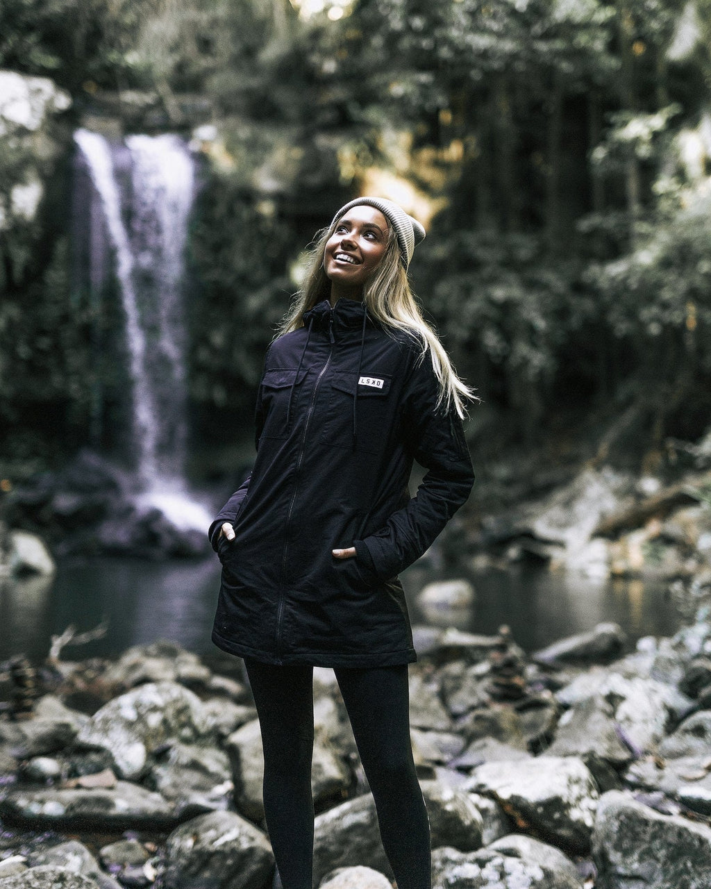 Model wearing Auxiliary Jacket 21 - Black