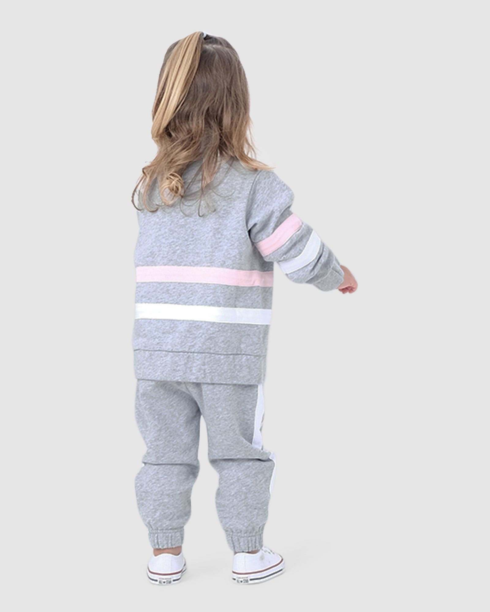 Model wearing Willow Track Pant (00-6) - Lt Grey Marl