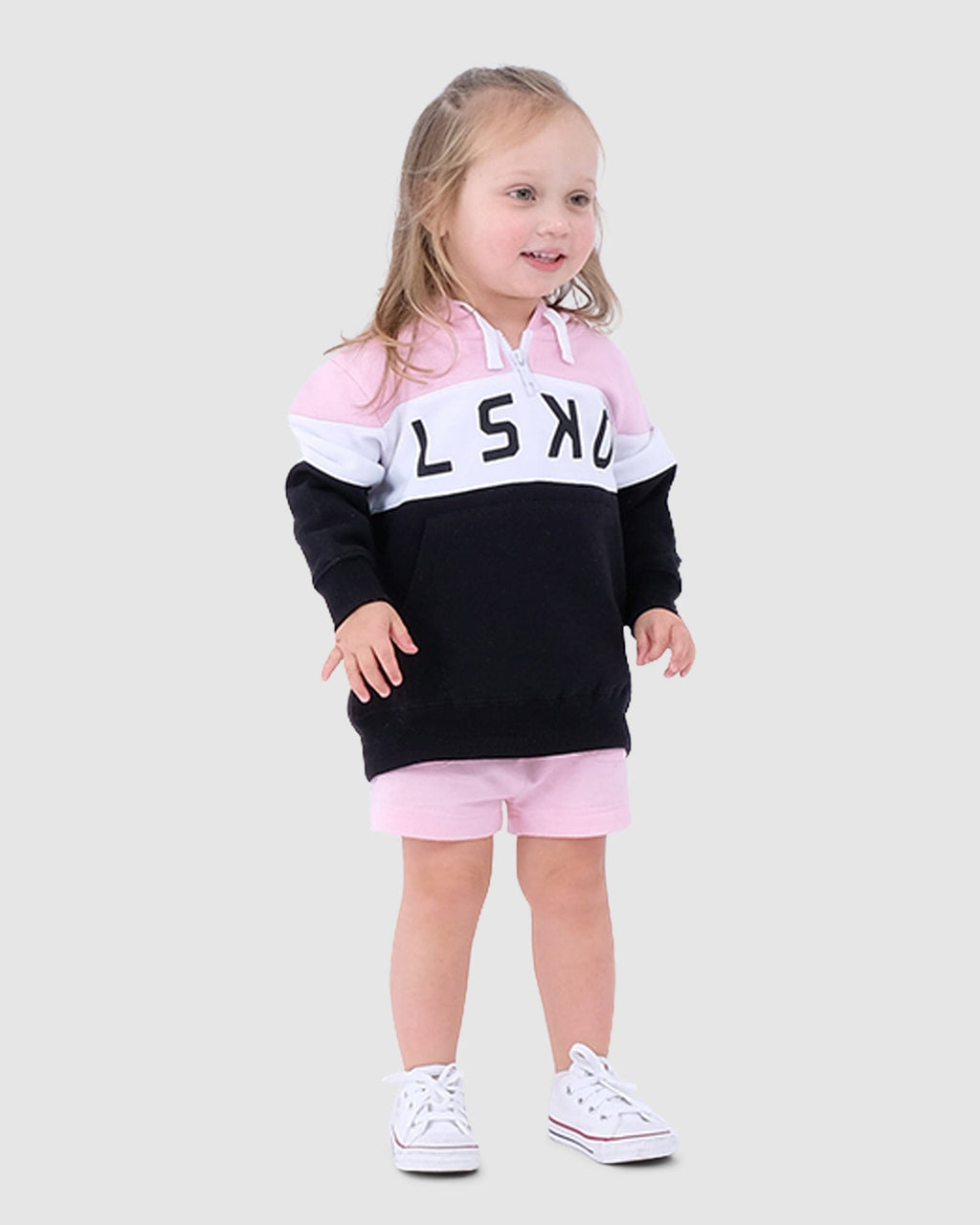 Model wearing Field Short (00-6) - Petal Pink