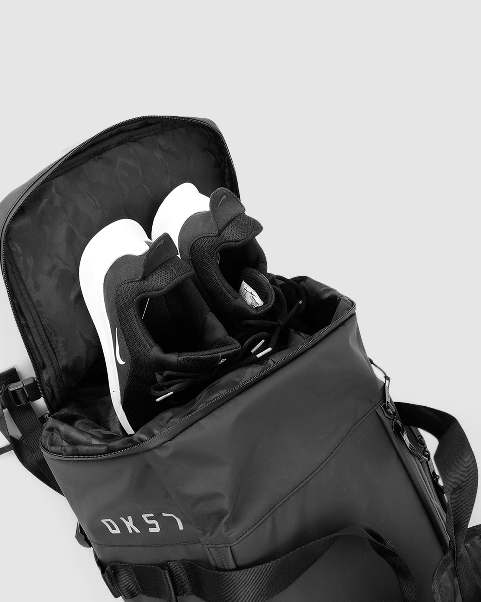 Model wearing Expedition Duffle - Black