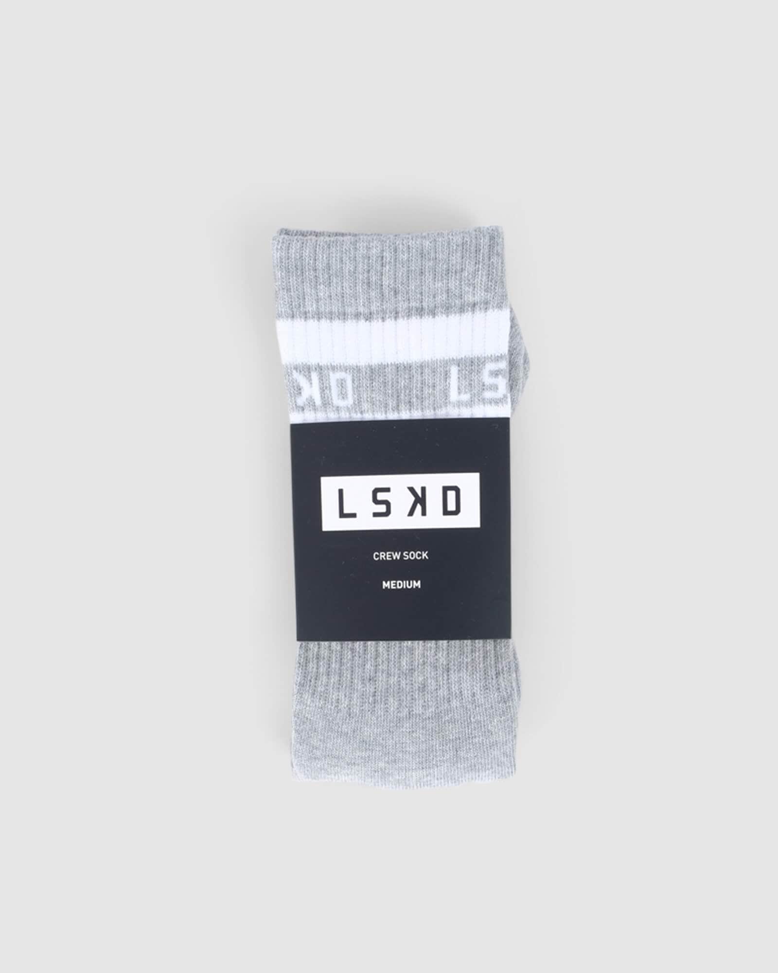 Model wearing A-Line Sock - Lt Grey Marl
