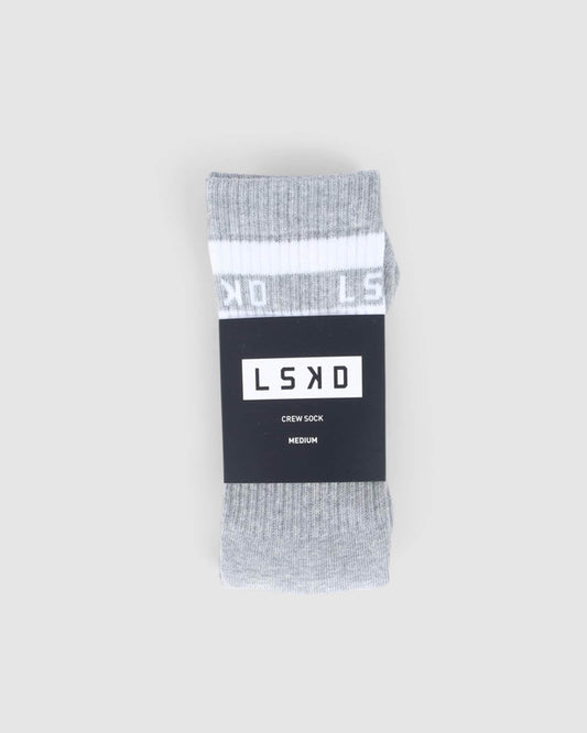 Model wearing A-Line Sock - Lt Grey Marl