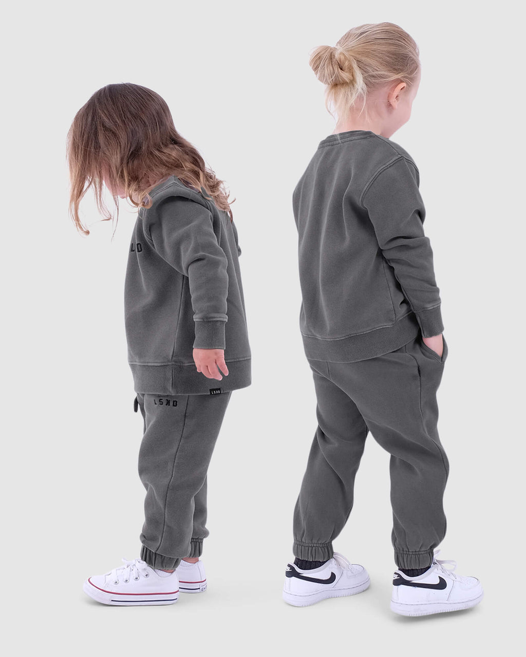 Model wearing Essential Track Pant (00-8) - Pilled Pigment Shade