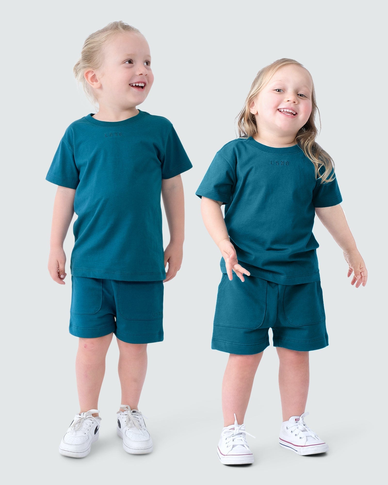 Model wearing Field Shorts (00-8) - Blue Coral