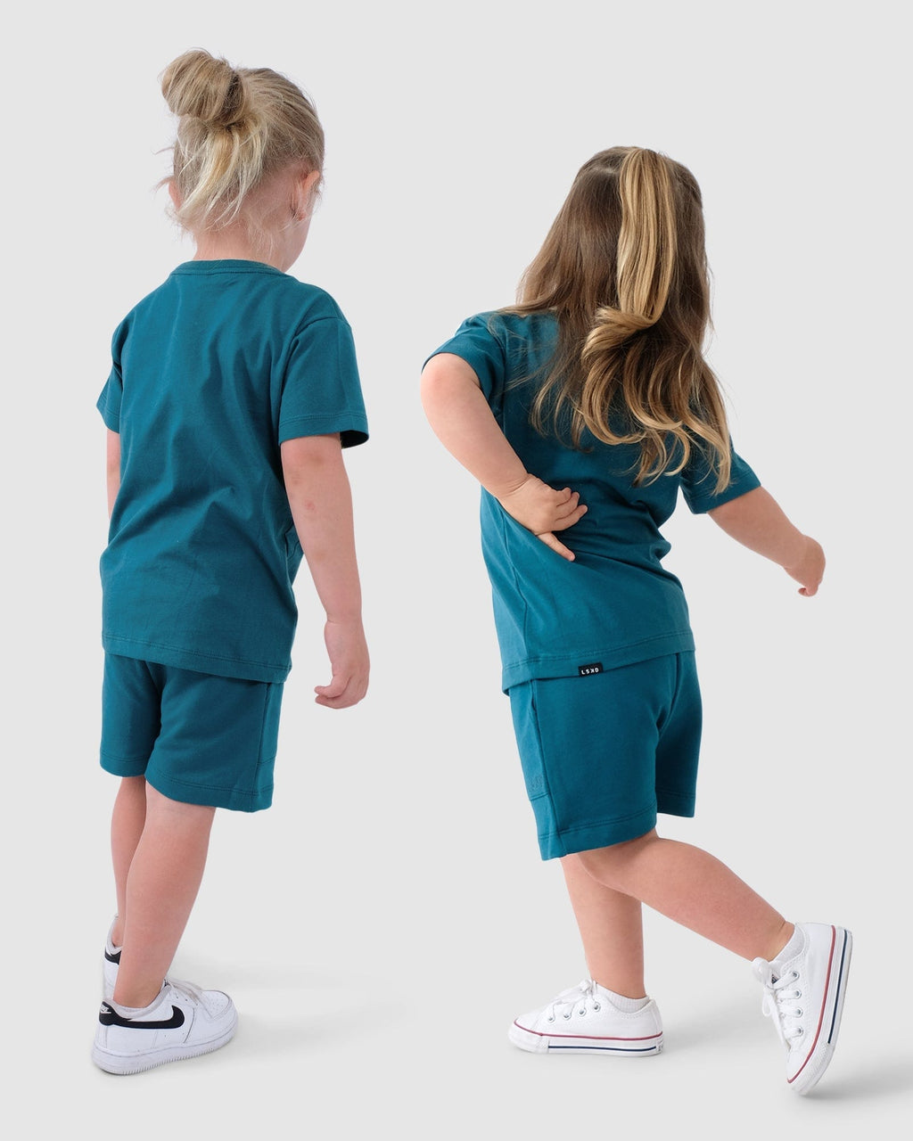 Model wearing Field Shorts (00-8) - Blue Coral