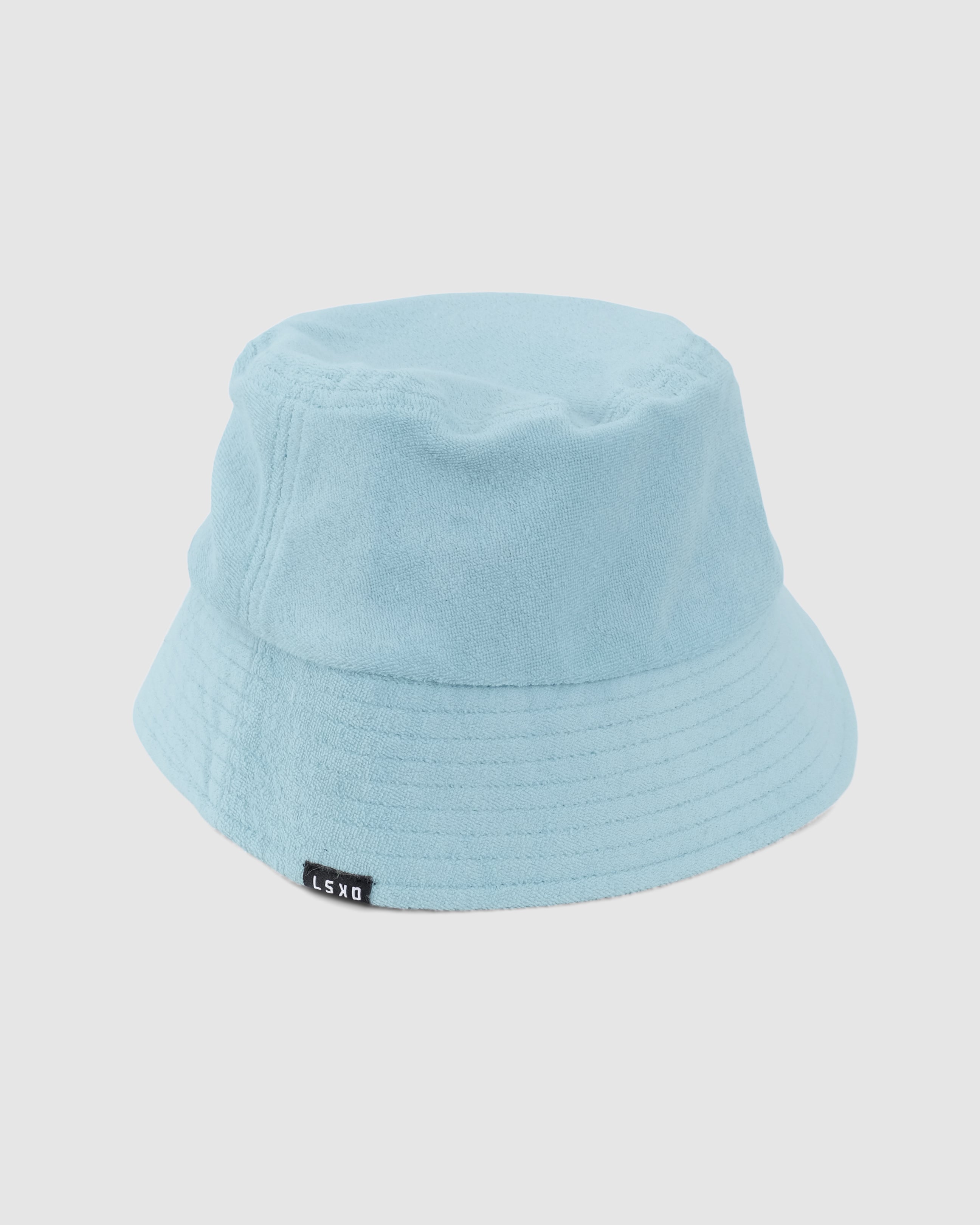 Model wearing Field Bucket Hat - Blue