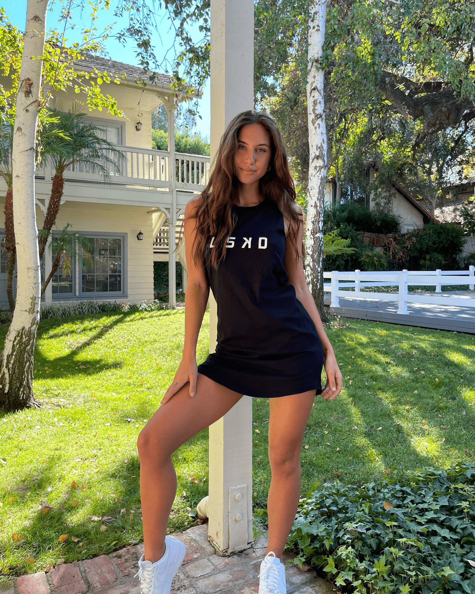 Model wearing Structure Dress - Black