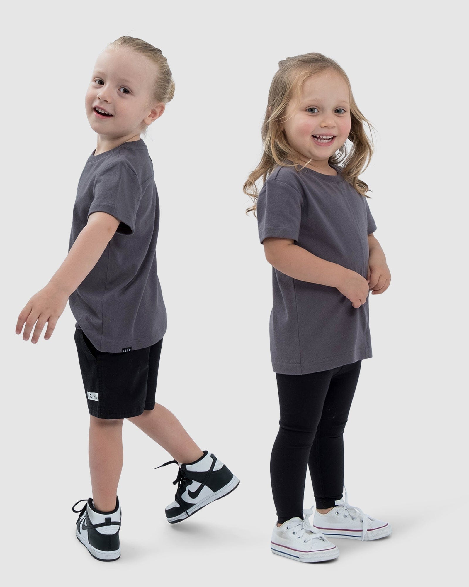 Model wearing Heavy Hitter Heavyweight Tee (00-8) - Iron