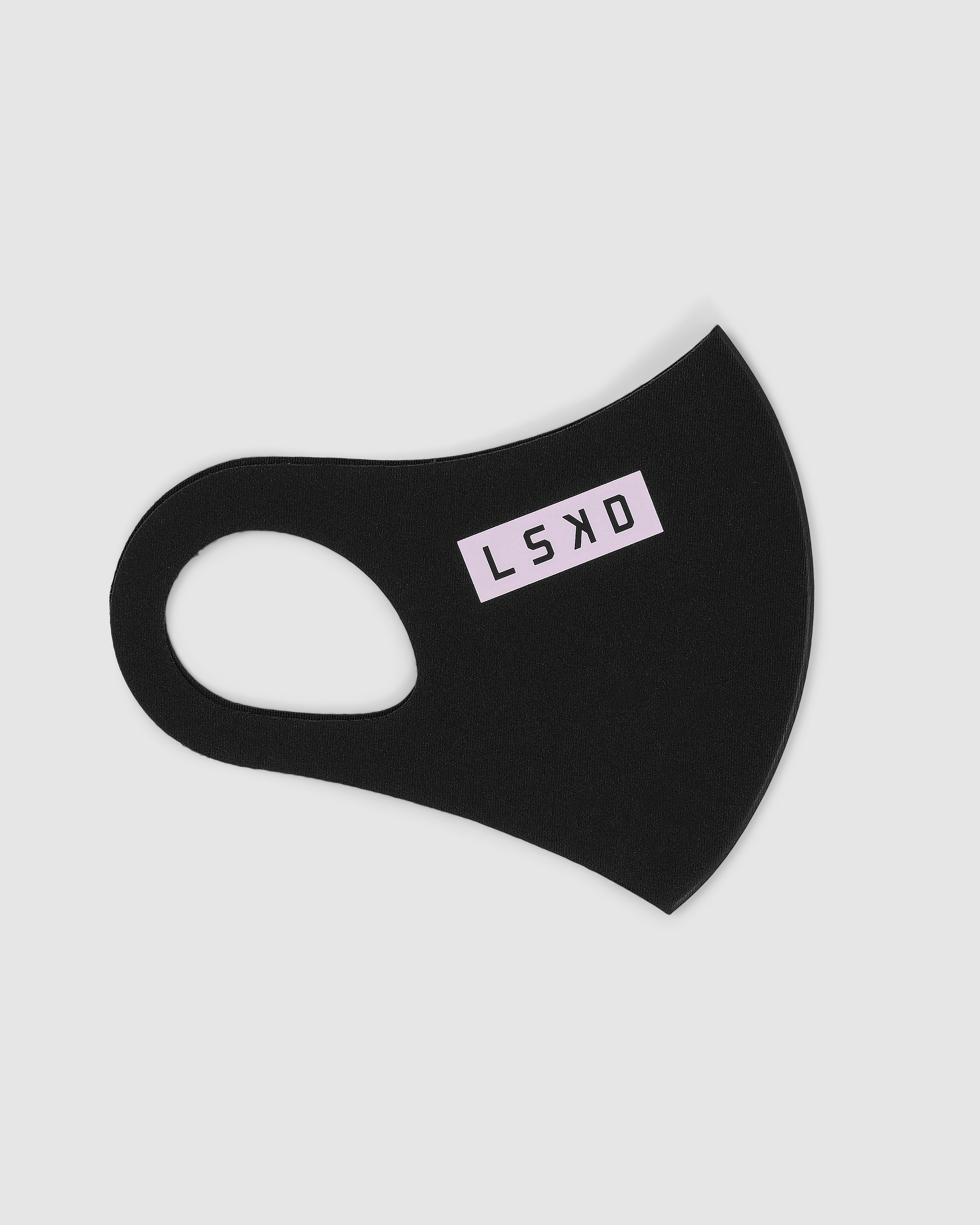 Model wearing Rep Face Mask - Black-Petal Pink