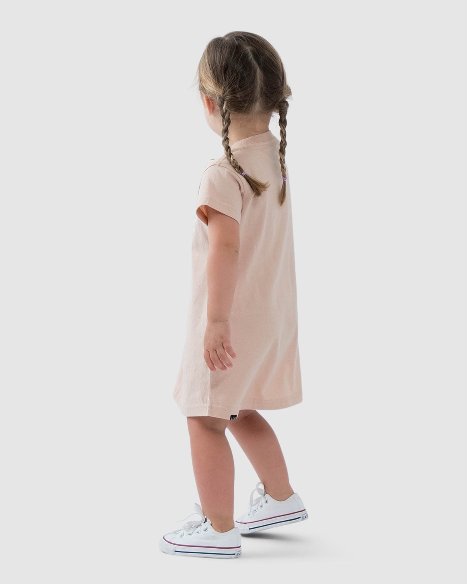 Model wearing Structure Tee Dress (00-6) - Blush