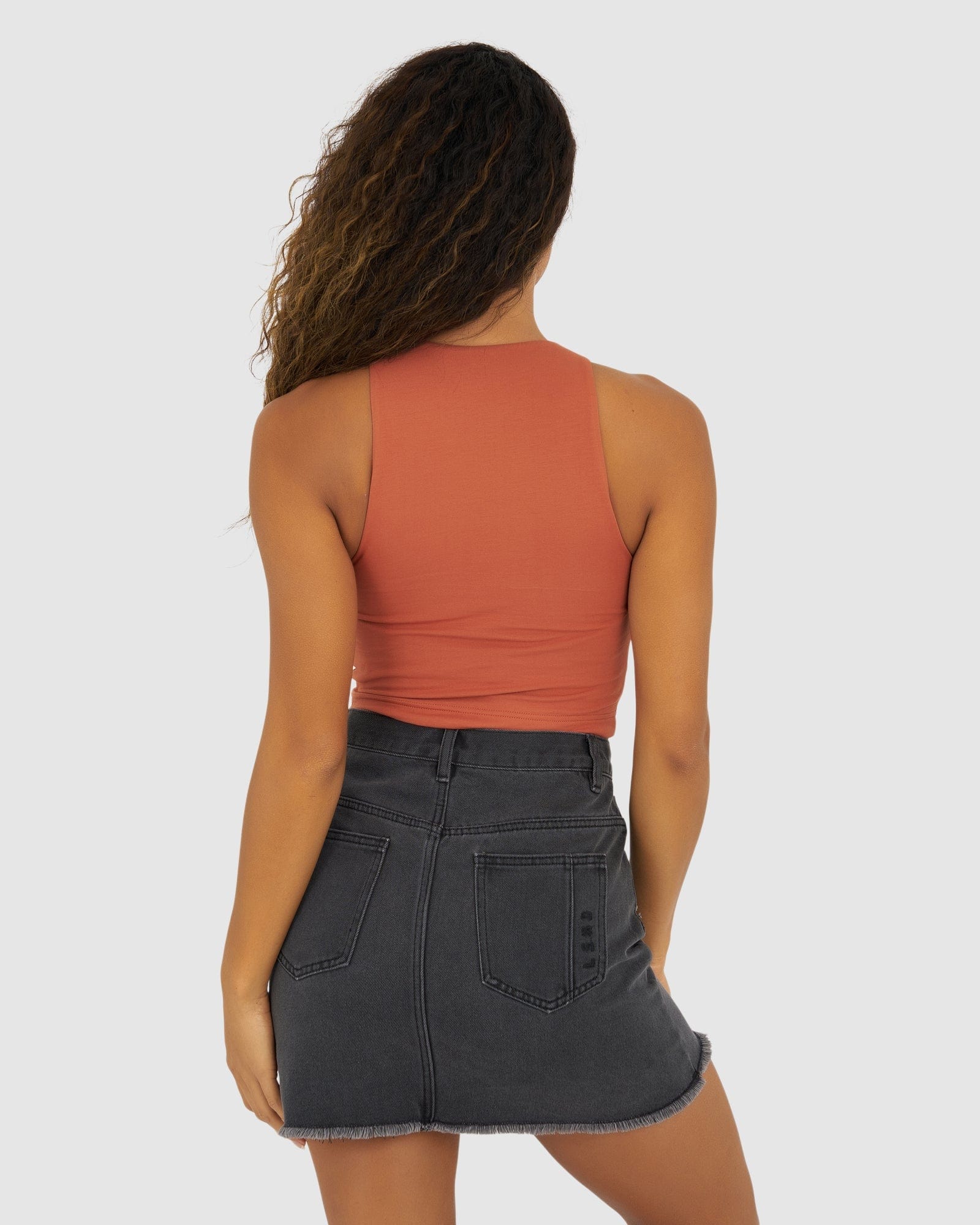 Model wearing Warm-Up Tank - Auburn