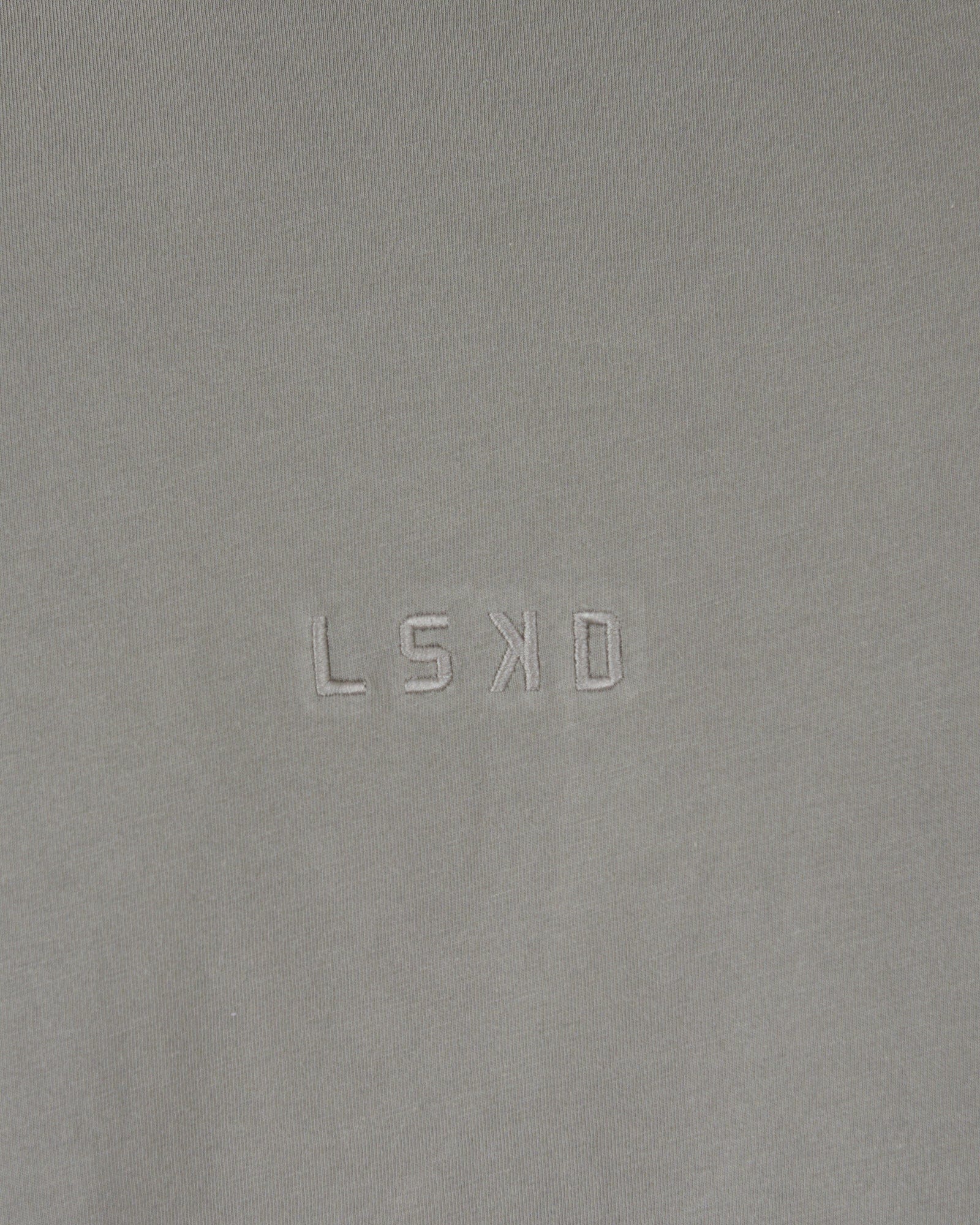 Model wearing Field Crop Tee - Frost Grey