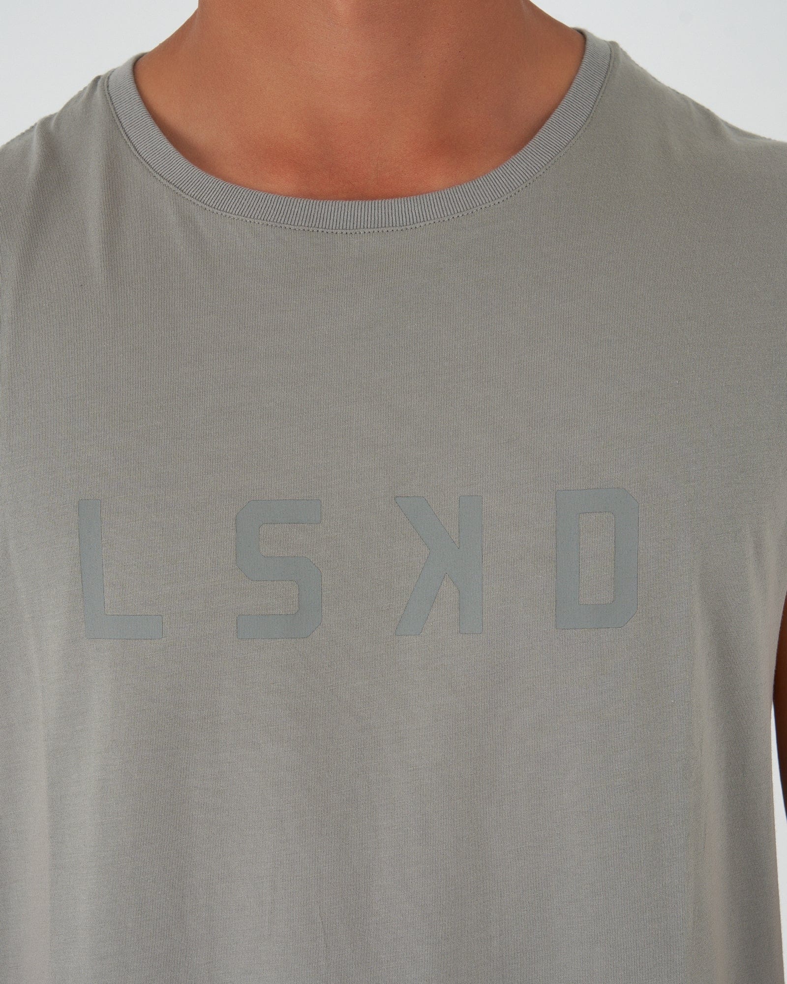 Model wearing Structure Tank - Frost Grey