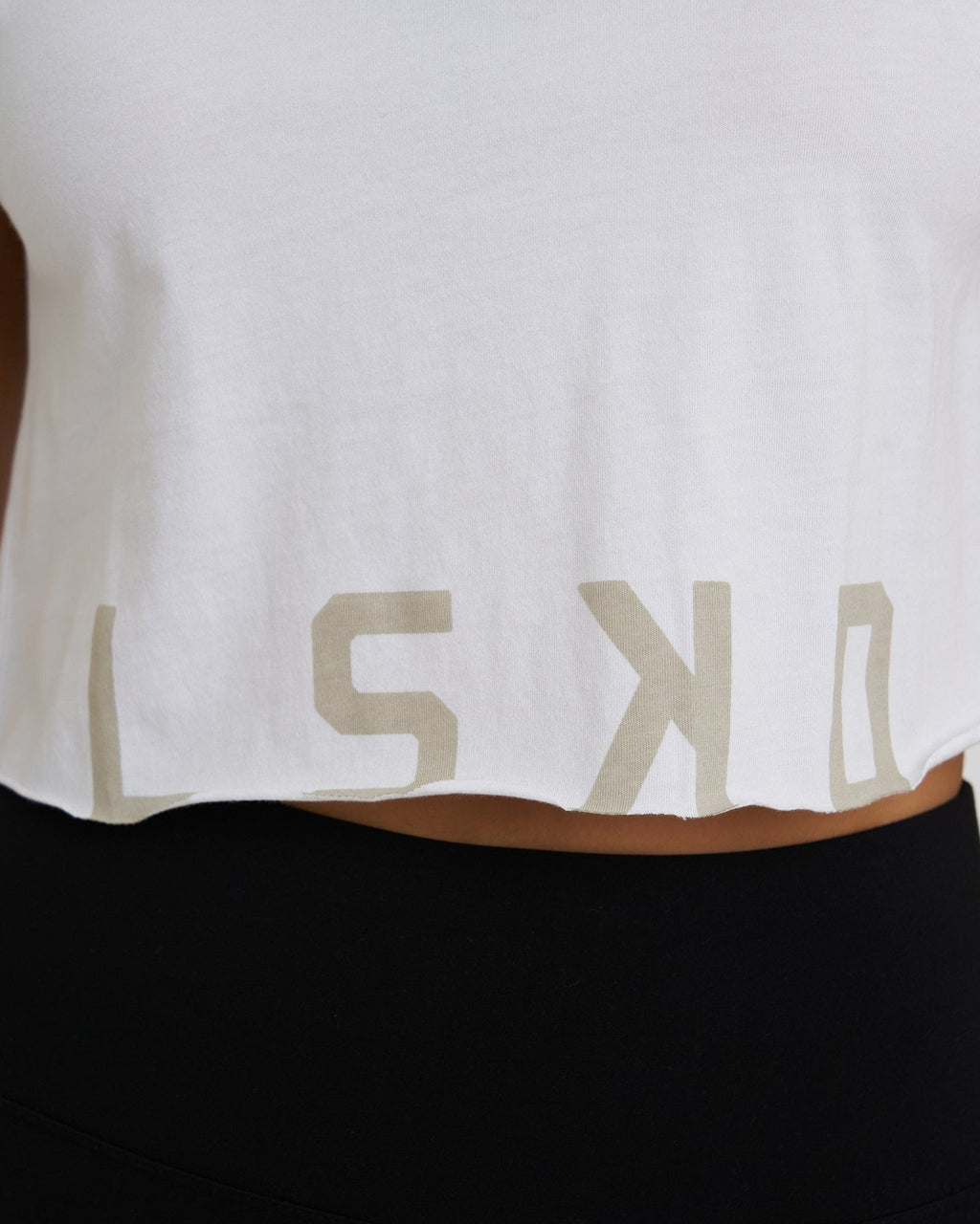 Model wearing Venice Tank - White-Pussywillow