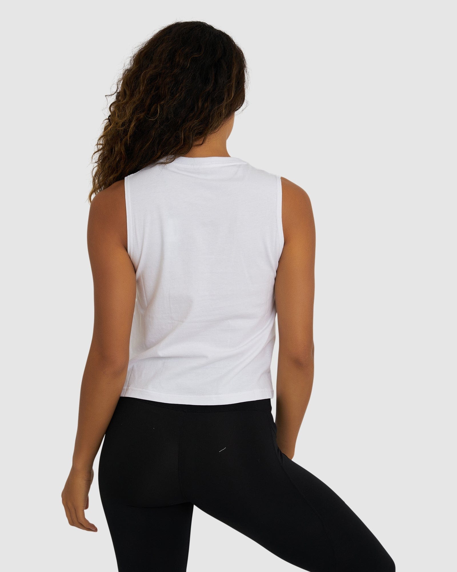 Model wearing Structure Tank - White-Black