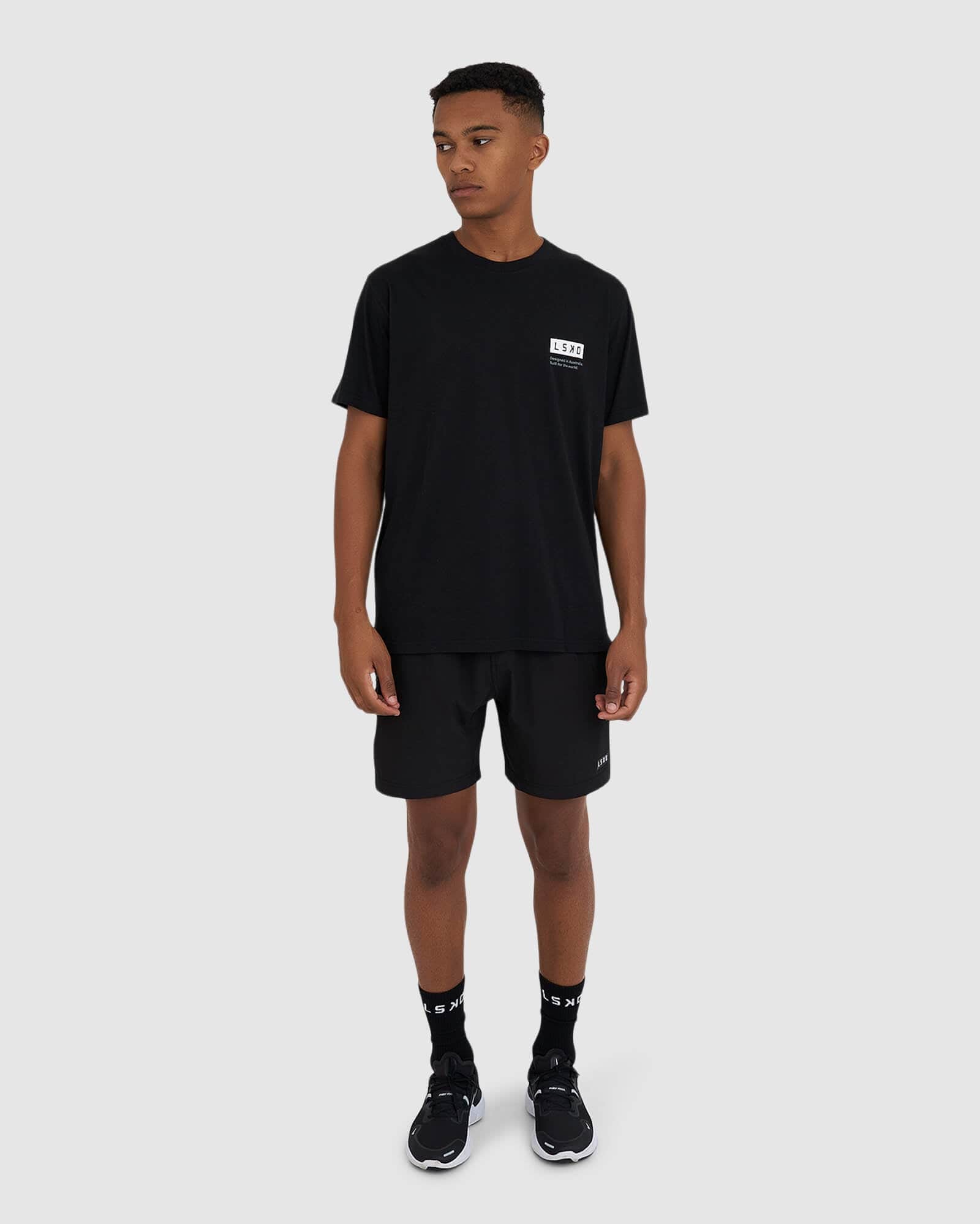 Model wearing Streets Tee - Black