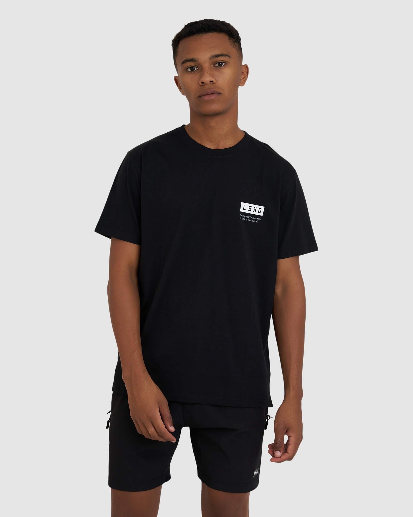 Model wearing Streets Tee - Black