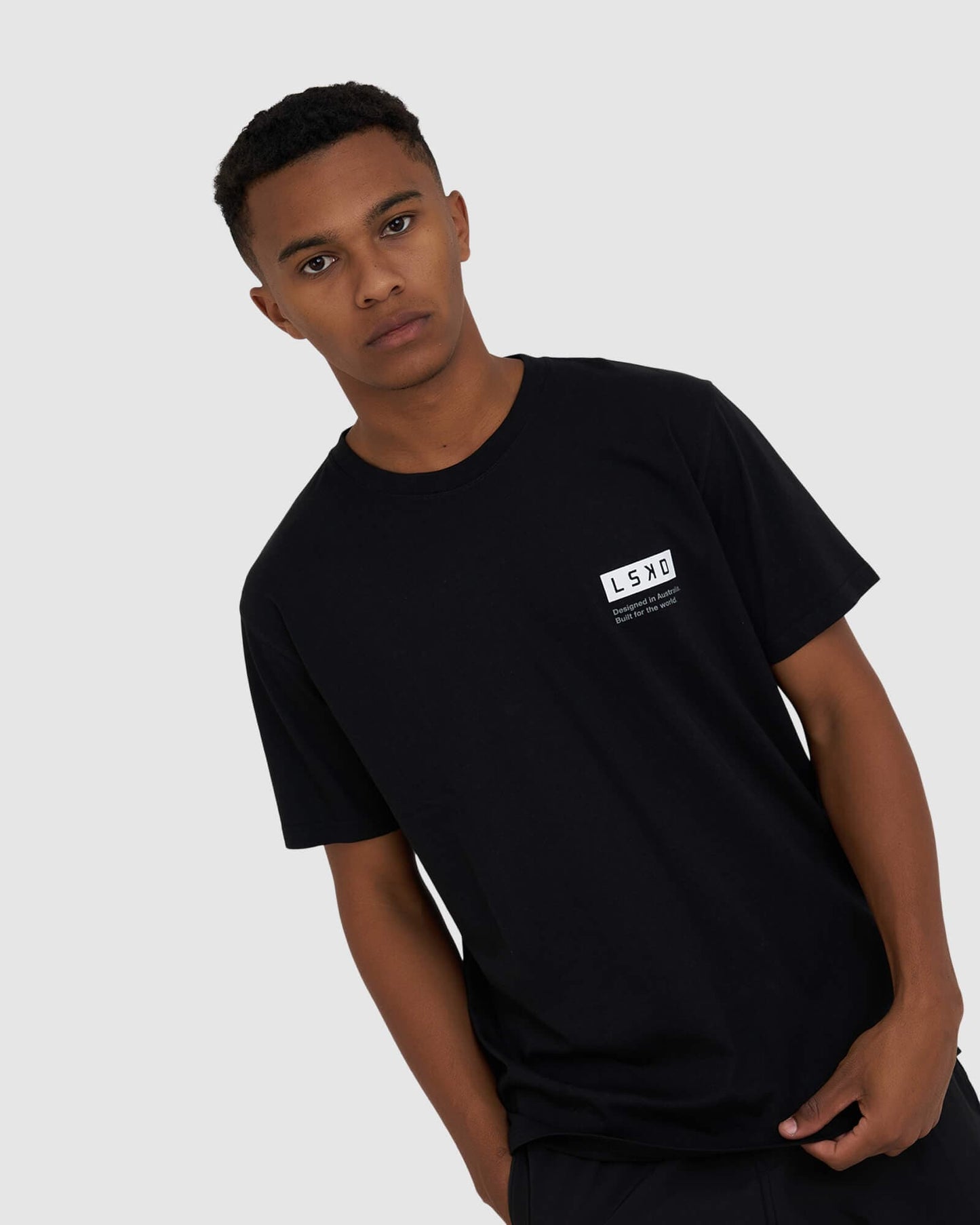 Model wearing Streets Tee - Black