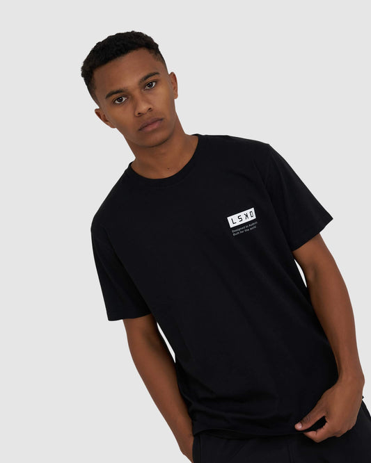 Model wearing Streets Tee - Black