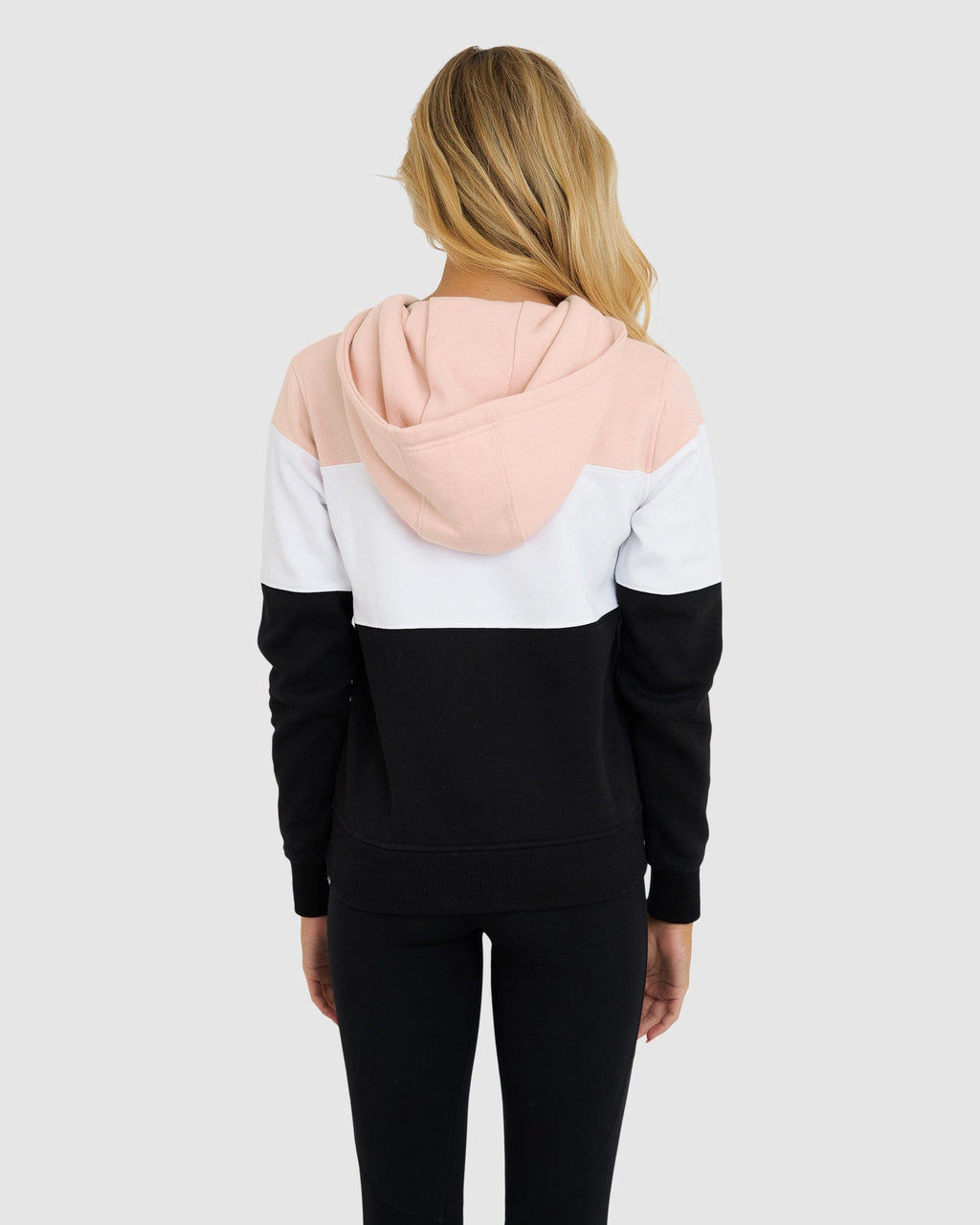 Model wearing Shape Hoodie - Black-Blush