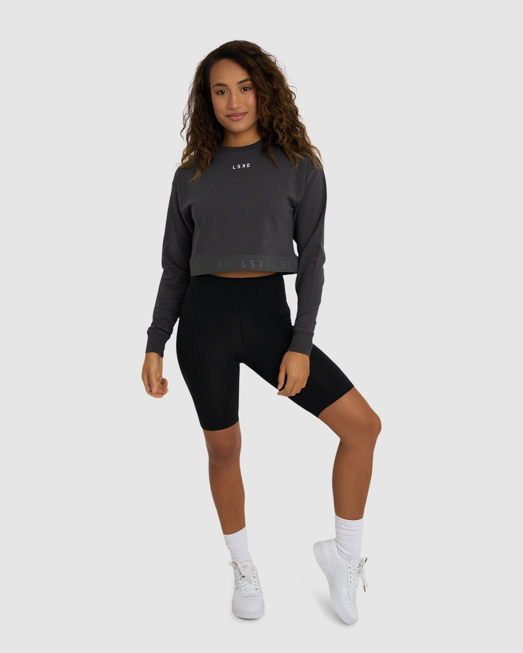 Model wearing Competition Sweater - Asphalt