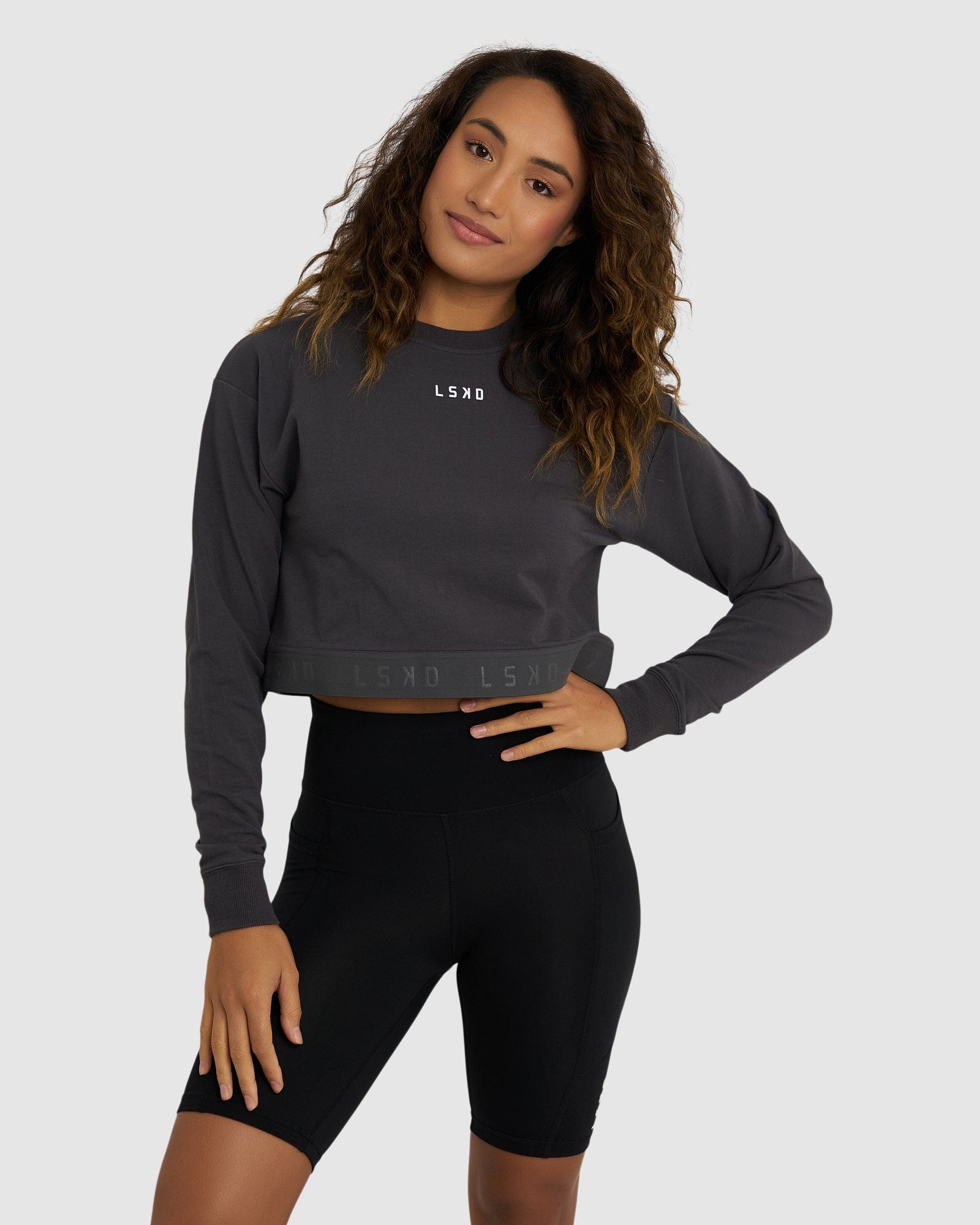 Model wearing Competition Sweater - Asphalt