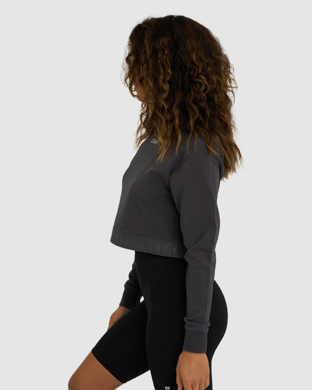 Model wearing Competition Sweater - Asphalt