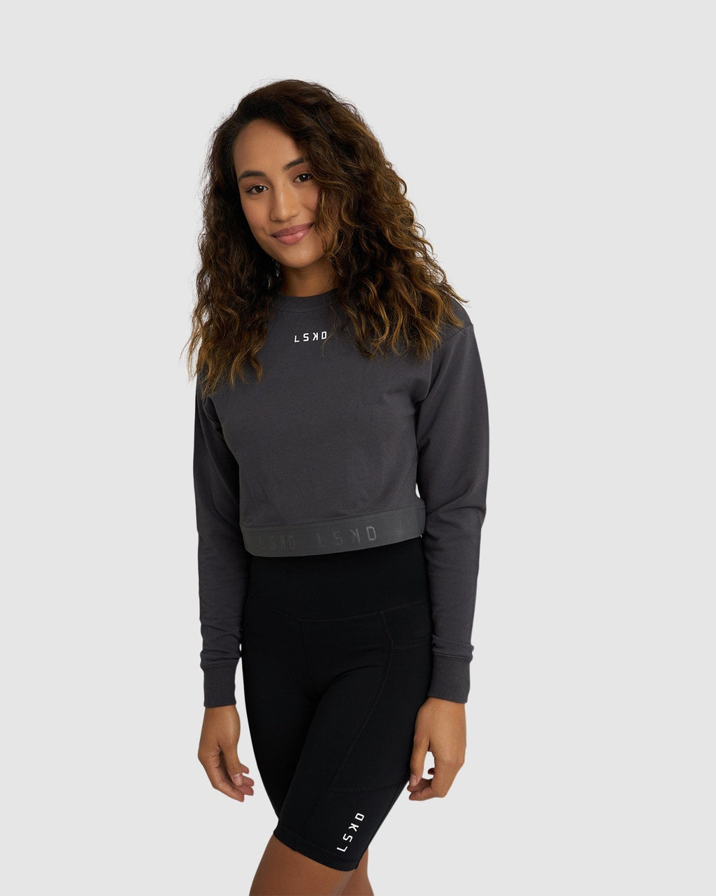 Model wearing Competition Sweater - Asphalt