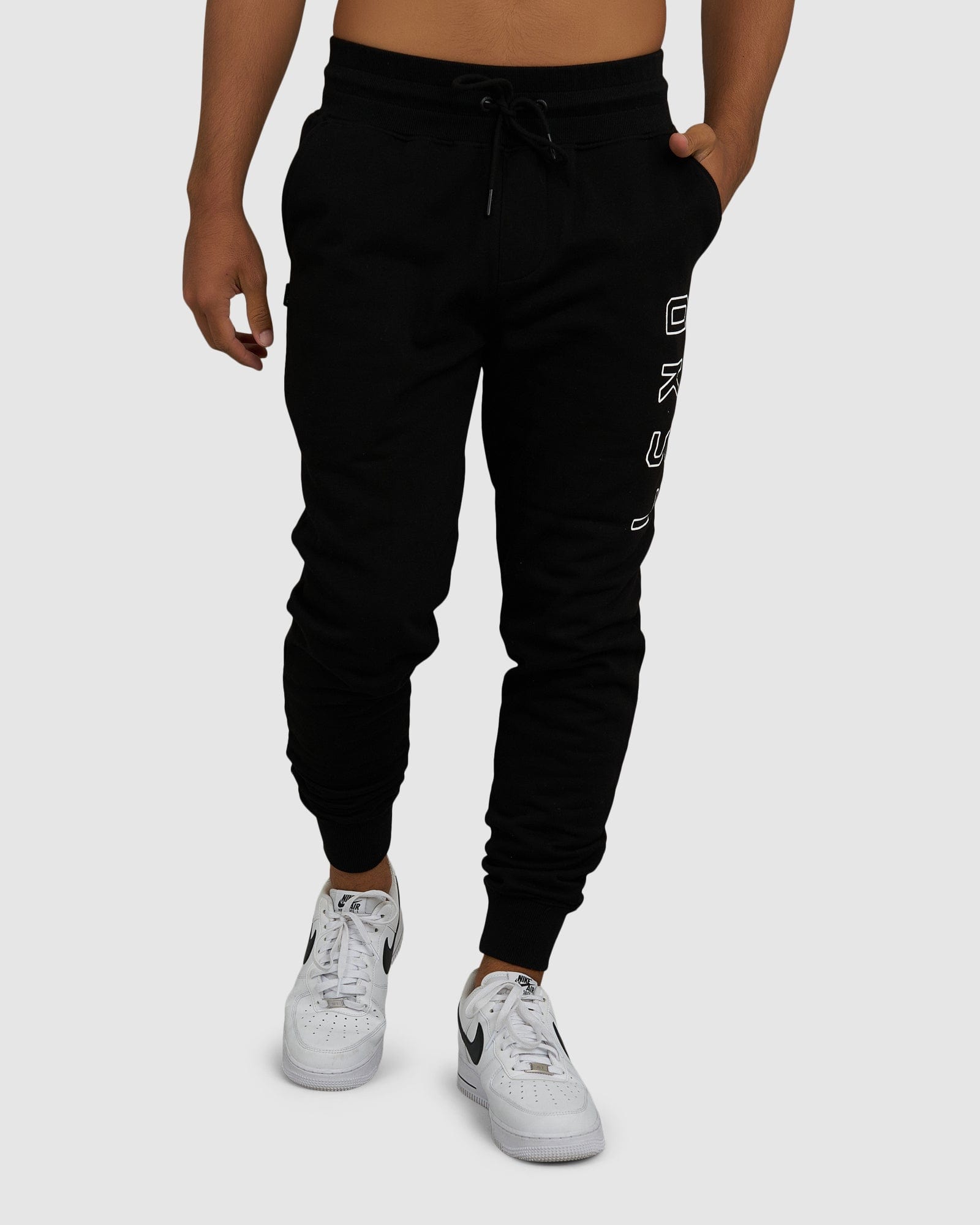 Model wearing Tidy Track Pant - Black