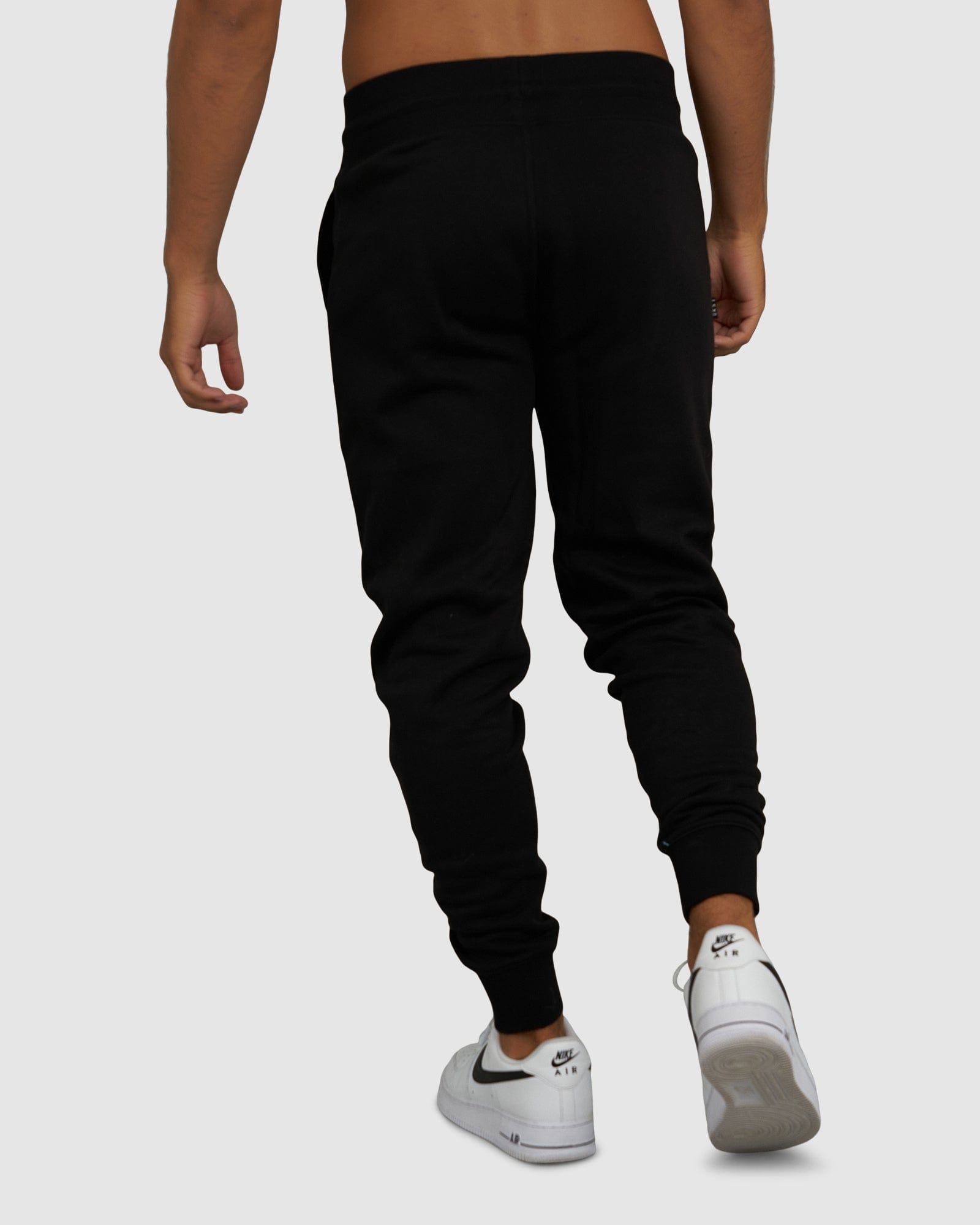 Model wearing Structure Track Pant - Black-White