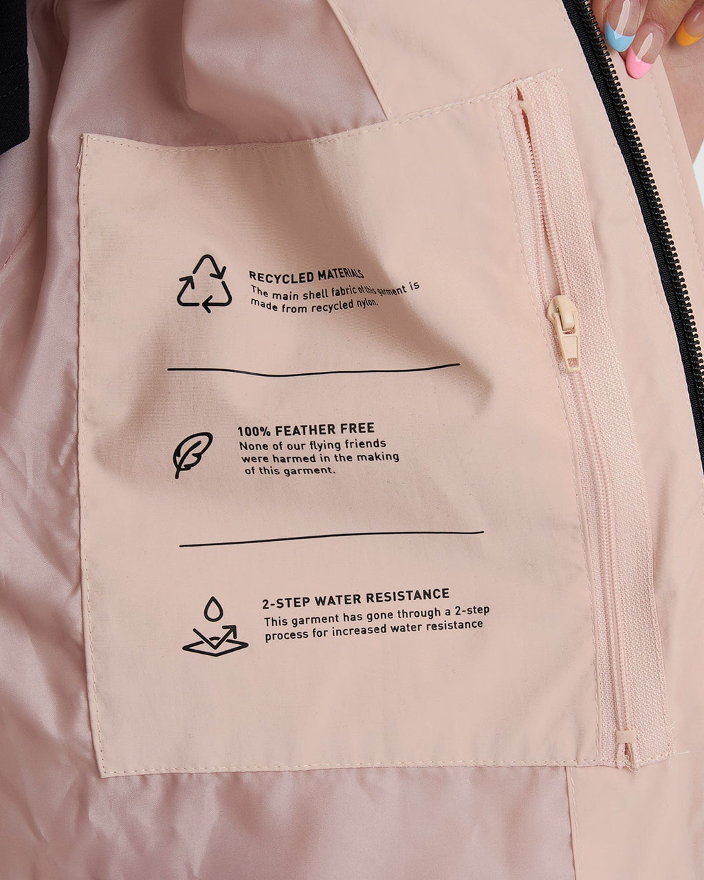 Model wearing Roasted Puffer Jacket 21 - Peach Whip