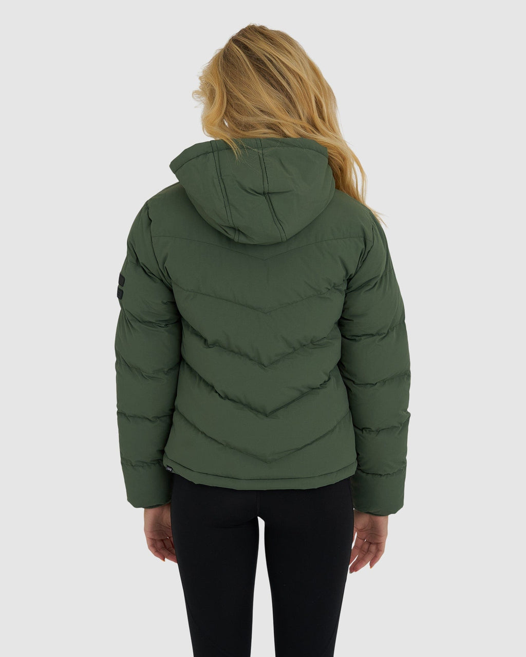 Model wearing Roasted Puffer Jacket 21  - Thyme