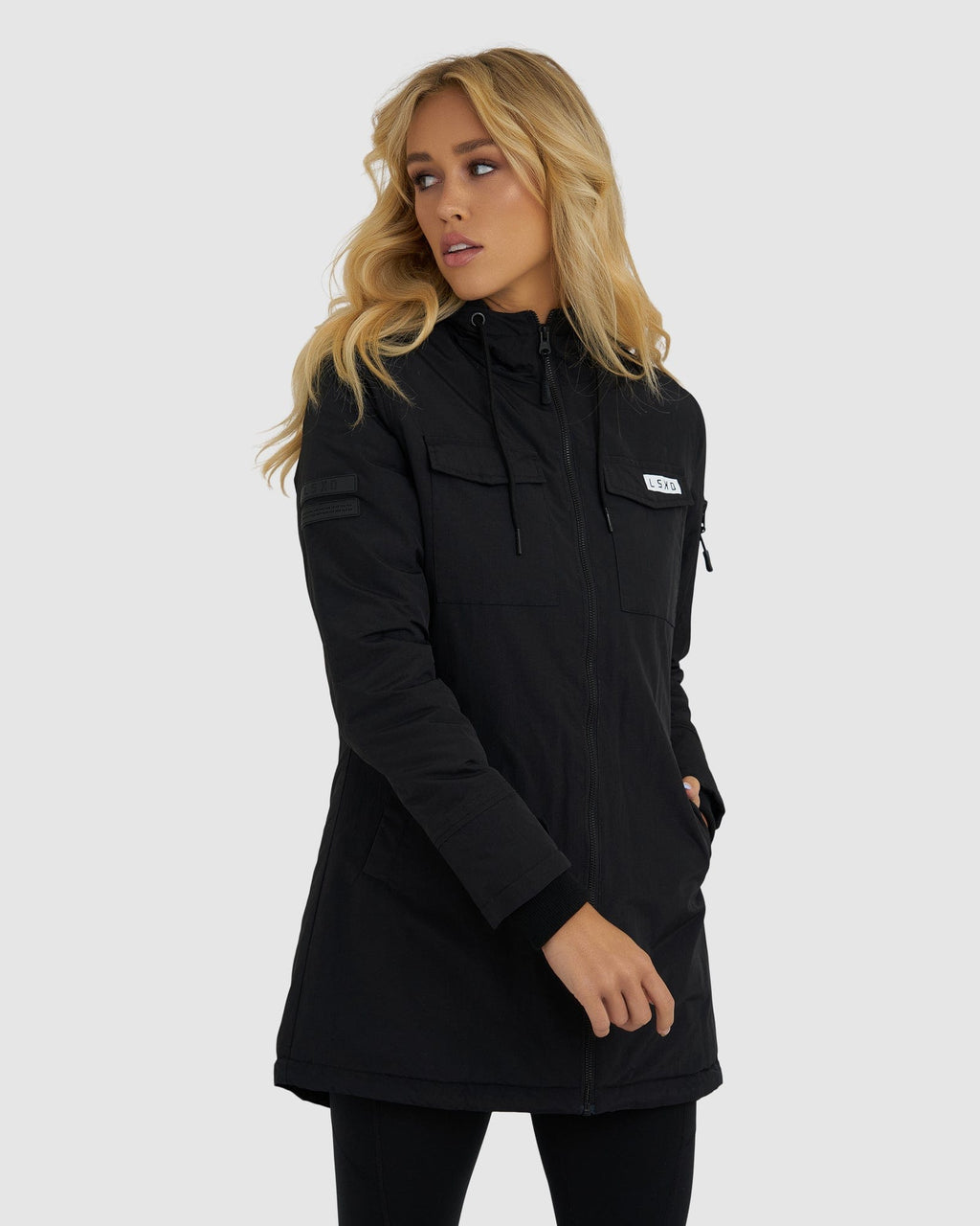 Model wearing Auxiliary Jacket 21 - Black