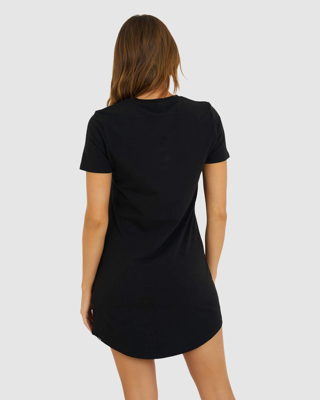 Model wearing Base Tee Dress - Black