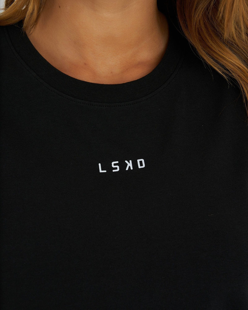 Model wearing Base Tee Dress - Black