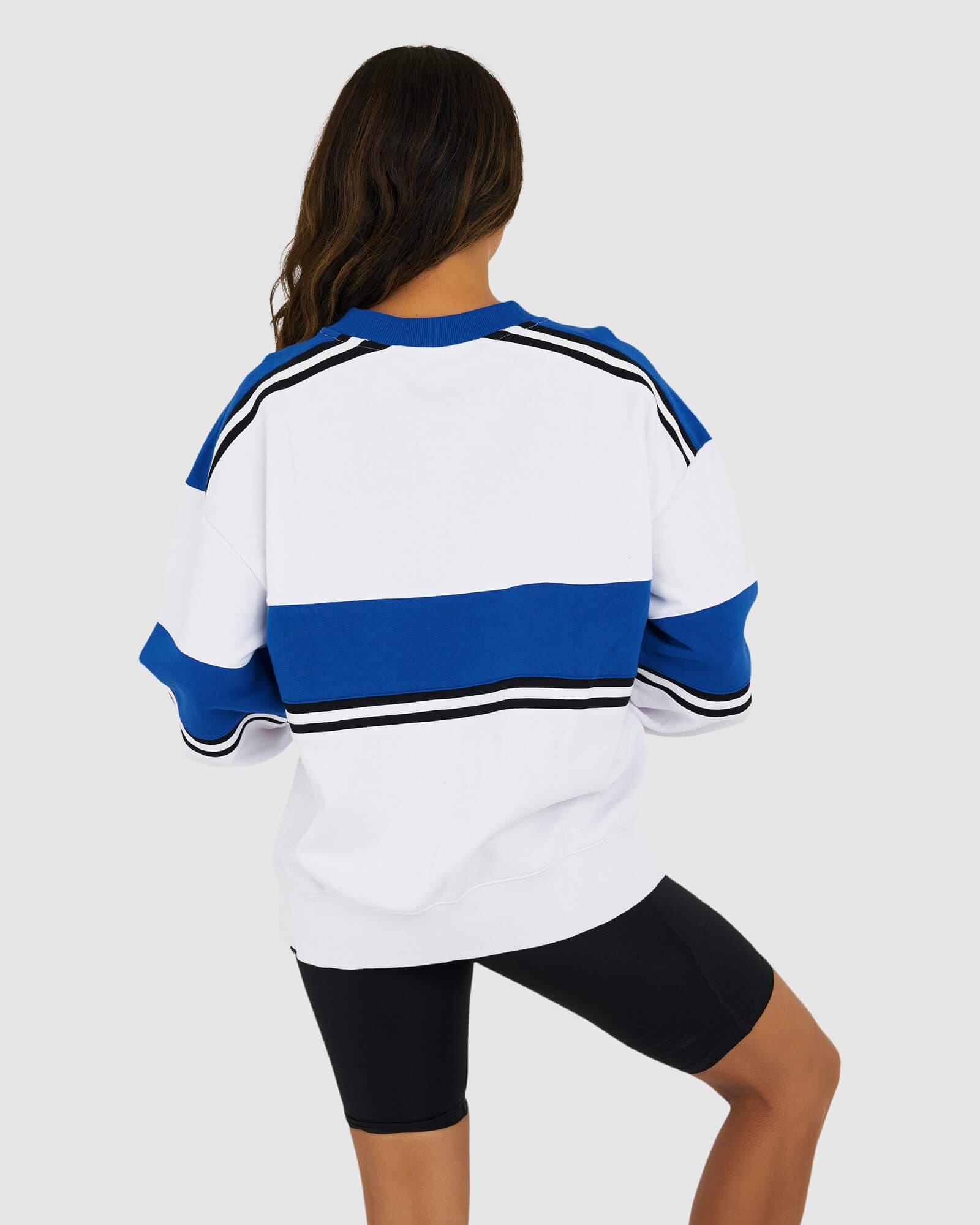 Model wearing Unisex A-Team Sweater Oversize - White