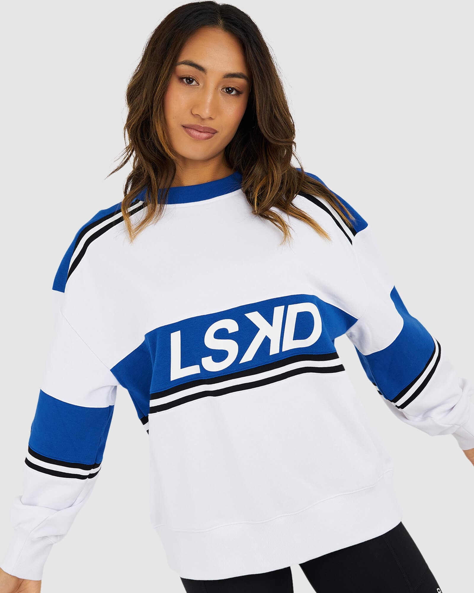 Model wearing Unisex A-Team Sweater Oversize - White