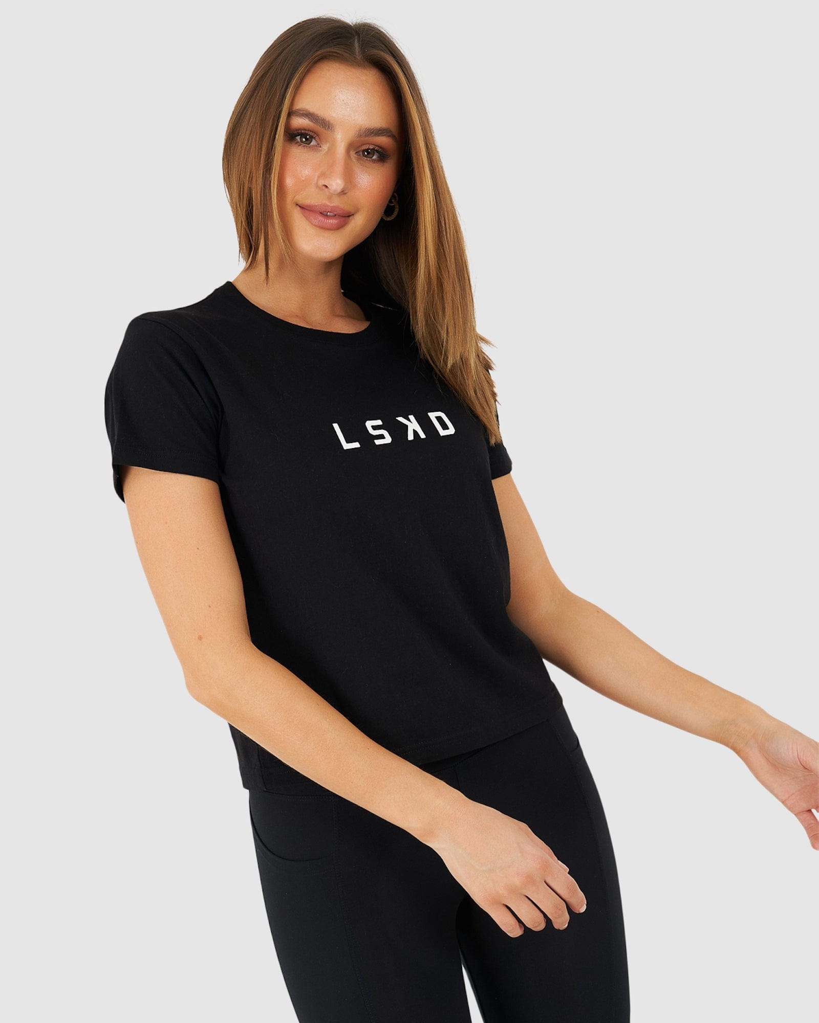 Model wearing Structure Tee - Black